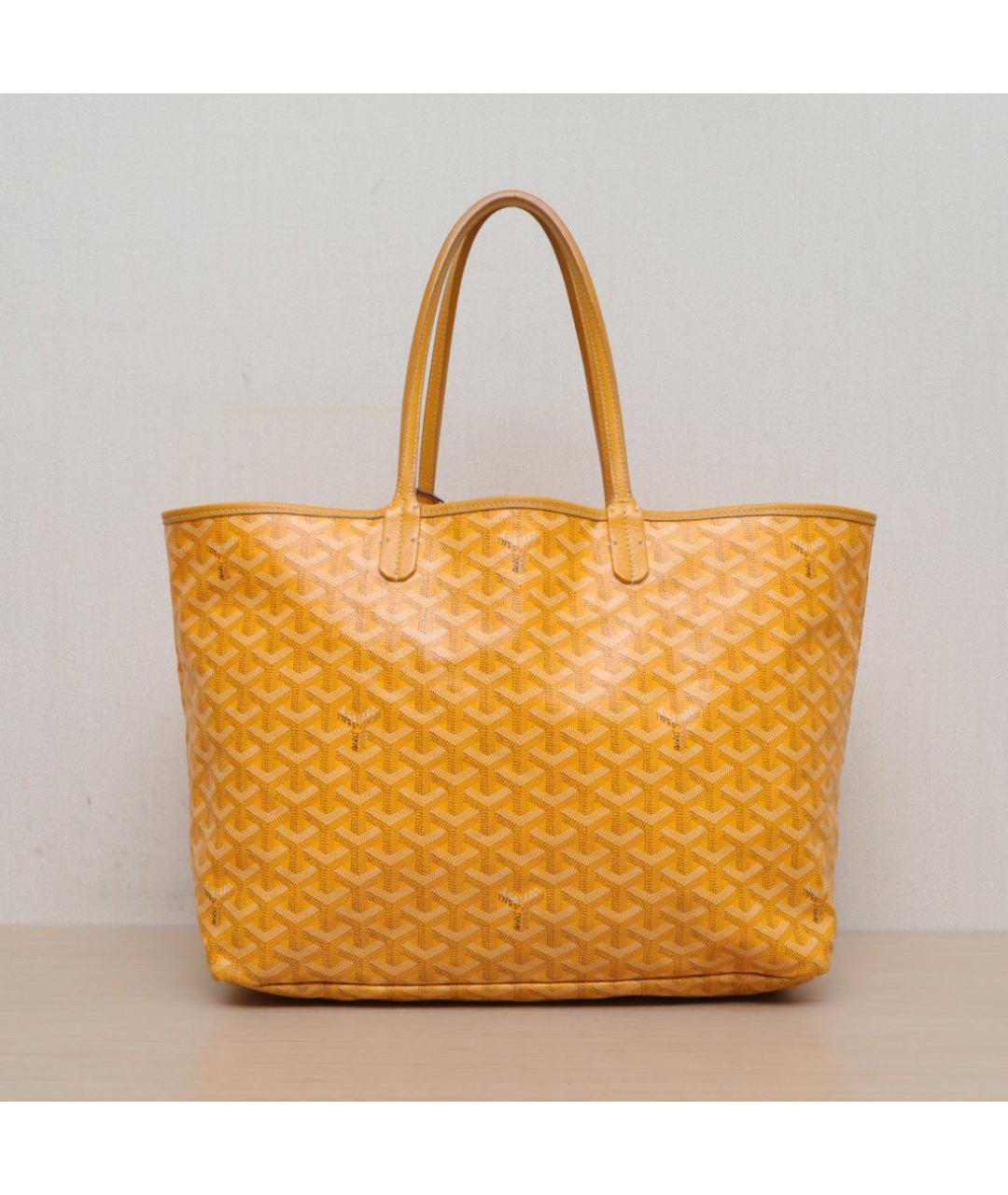GOYARD Желтая кожаная сумка тоут, фото 3