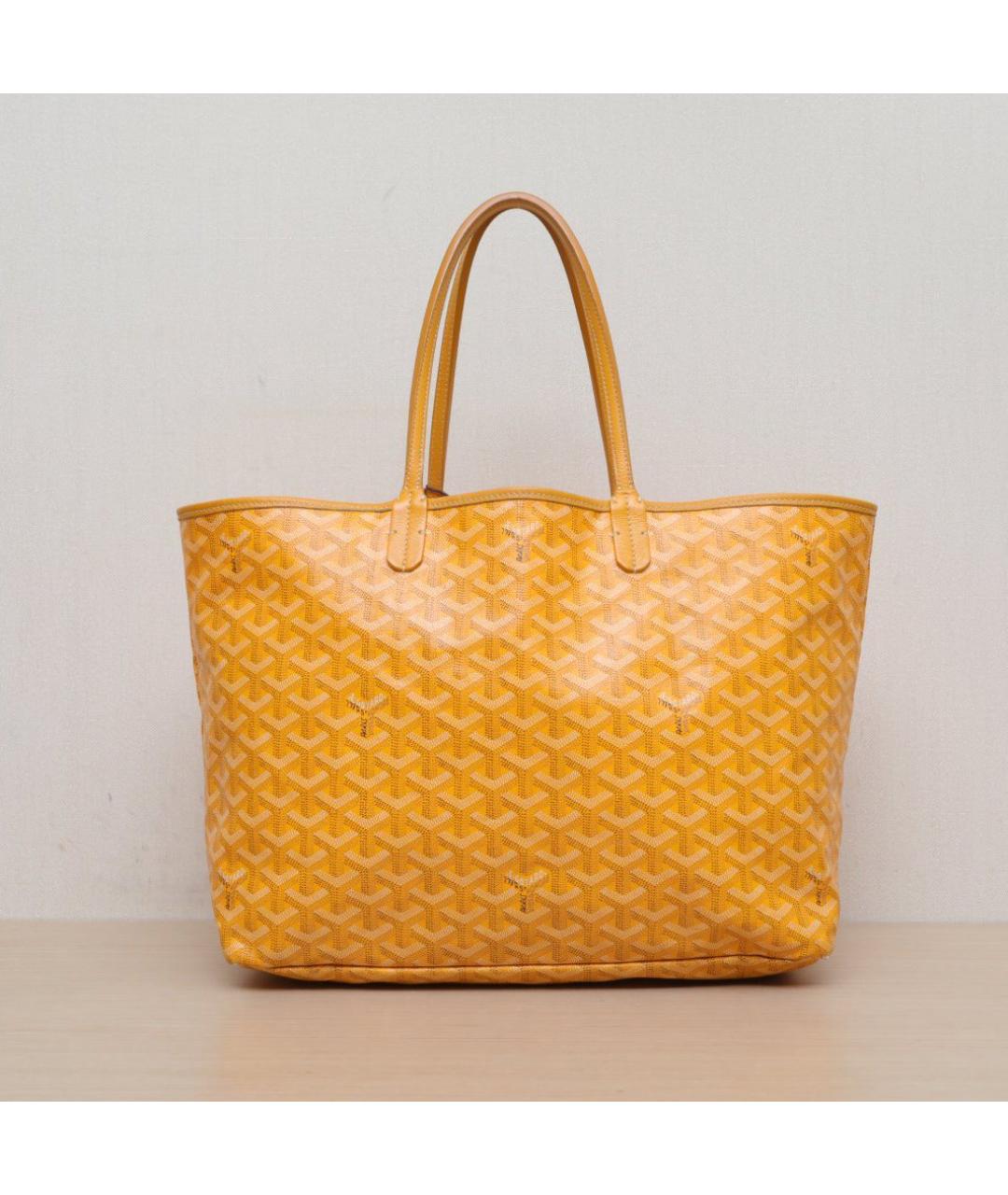 GOYARD Желтая кожаная сумка тоут, фото 2