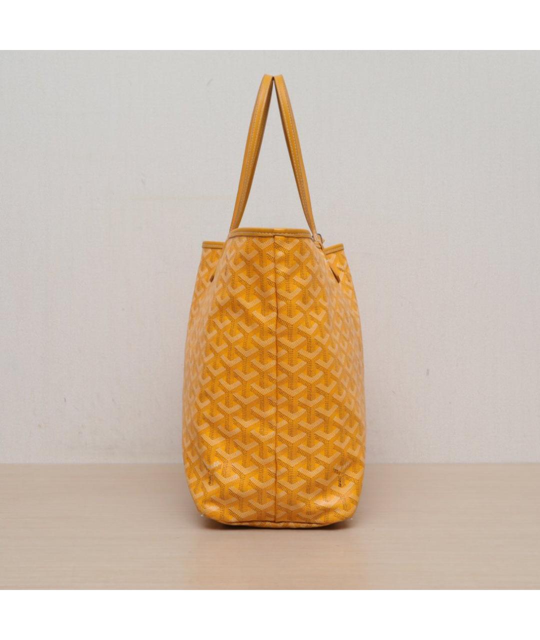 GOYARD Желтая кожаная сумка тоут, фото 5