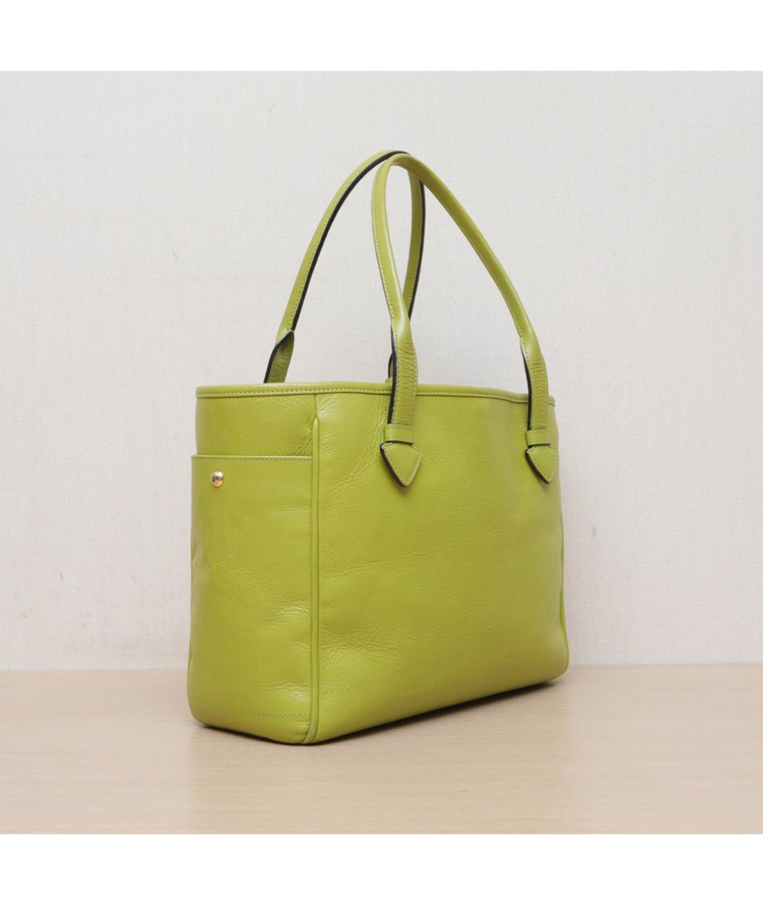 LOEWE Салатовая кожаная сумка тоут, фото 6