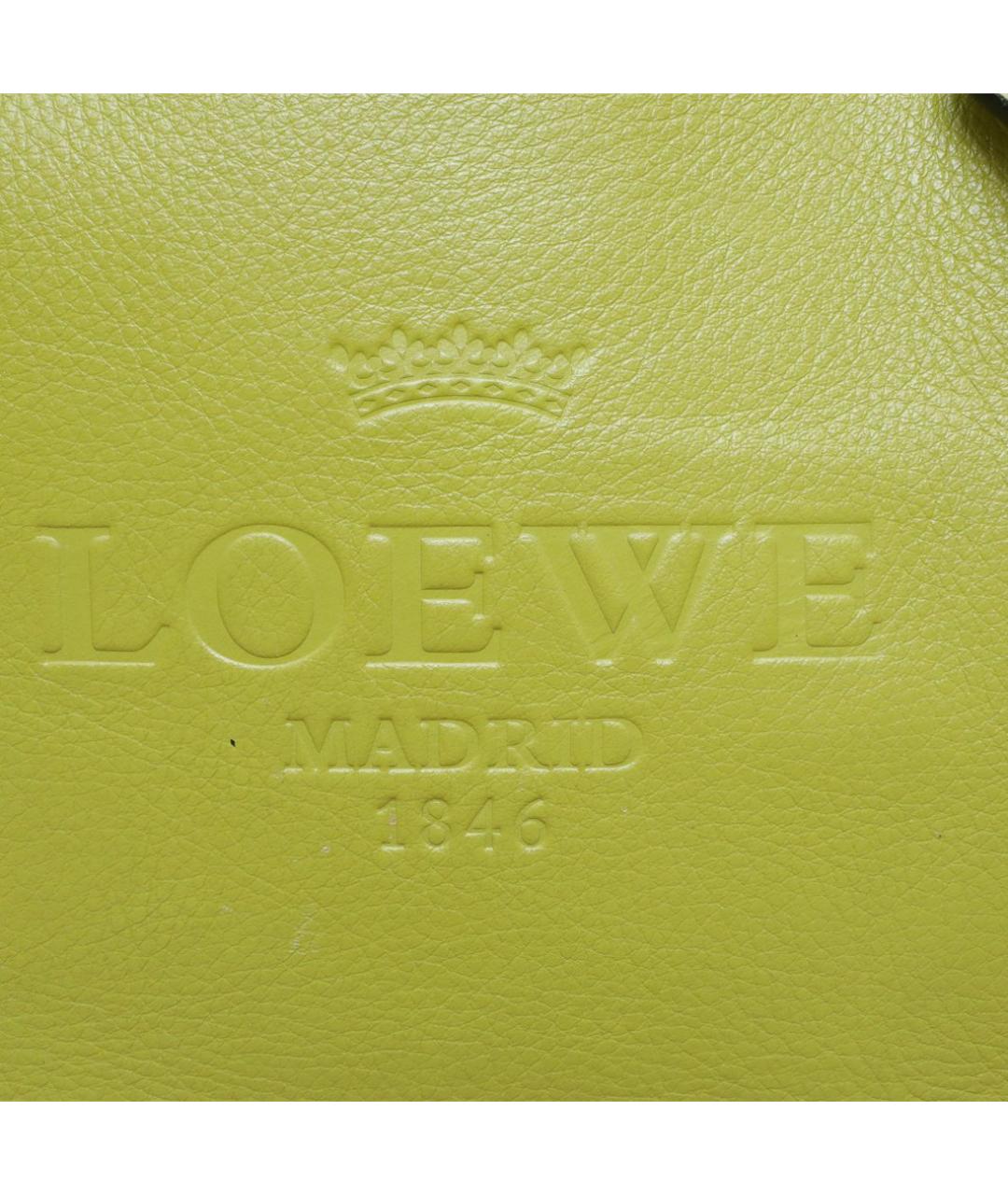 LOEWE Салатовая кожаная сумка тоут, фото 8
