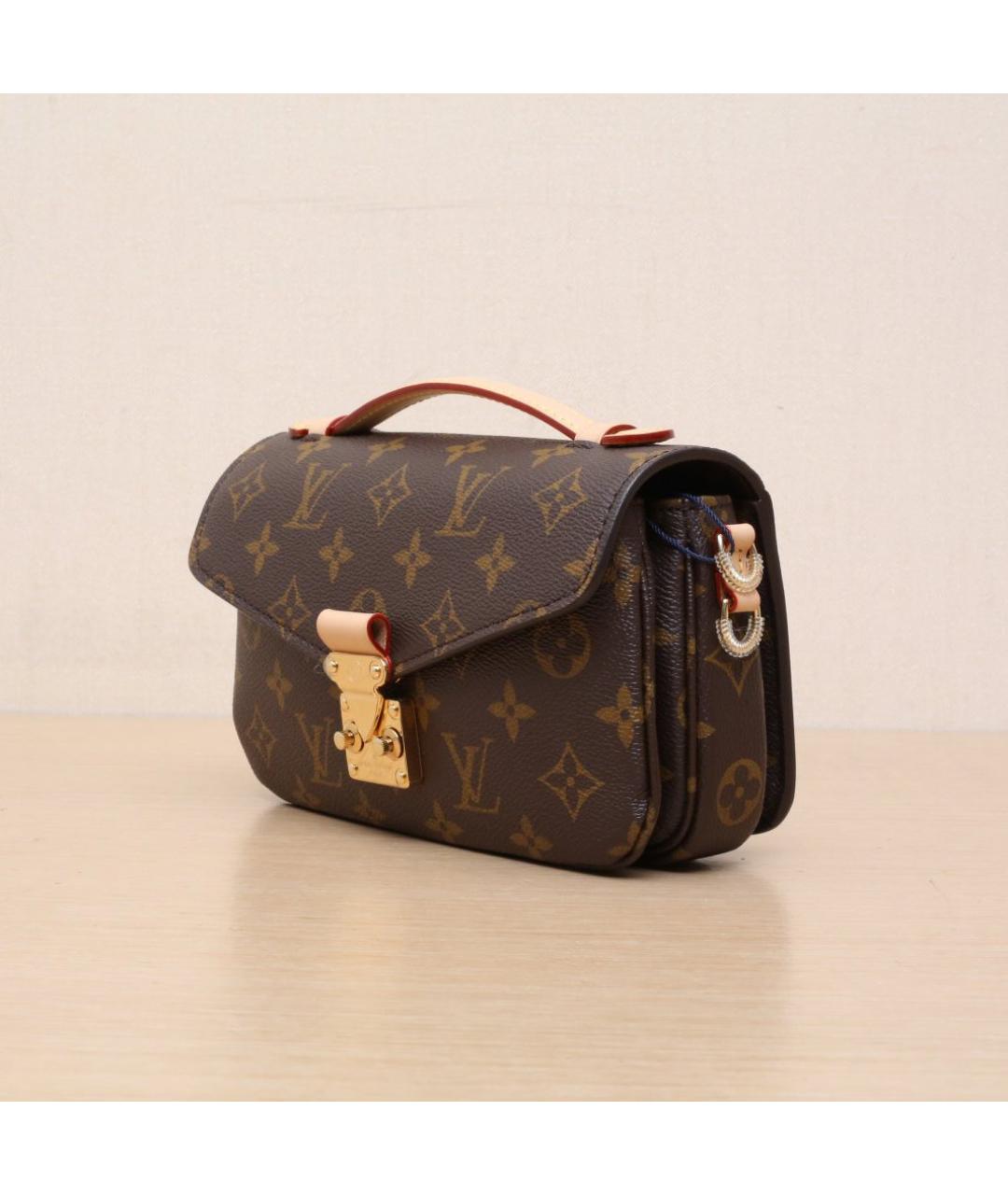 LOUIS VUITTON Коричневая кожаная сумка через плечо, фото 4