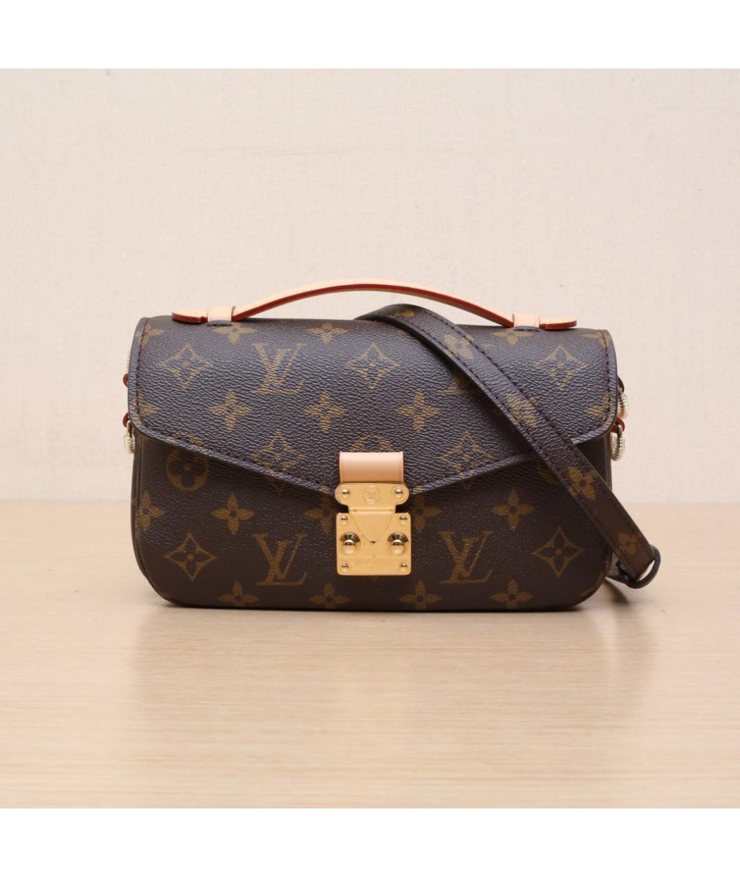 LOUIS VUITTON Коричневая кожаная сумка через плечо, фото 3