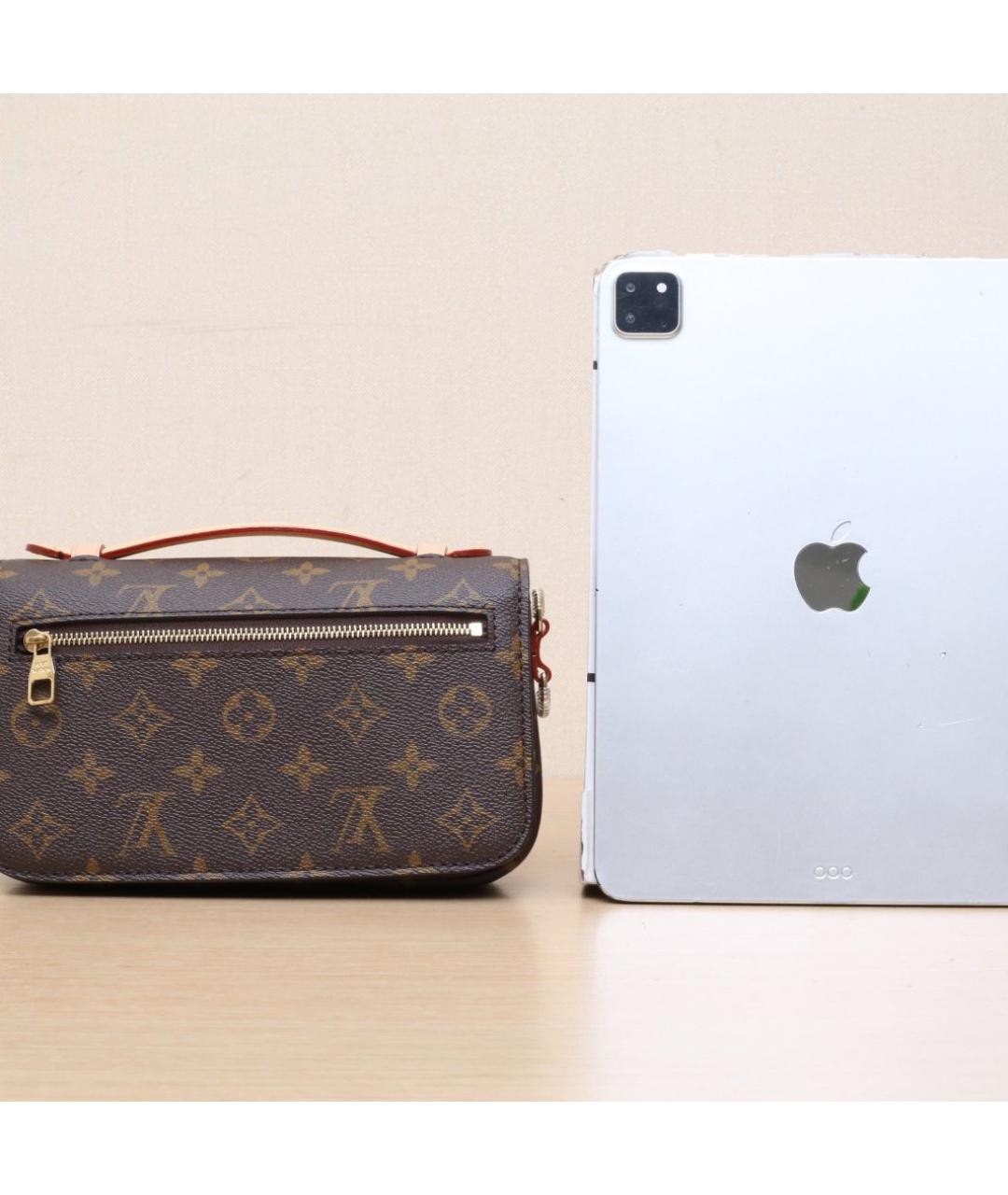 LOUIS VUITTON Коричневая кожаная сумка через плечо, фото 7
