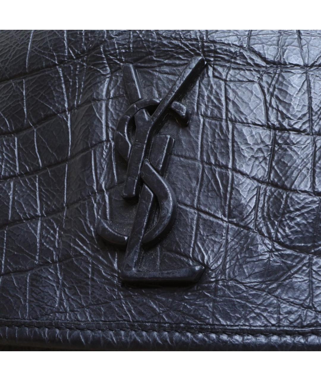 SAINT LAURENT Черная кожаная сумка через плечо, фото 8