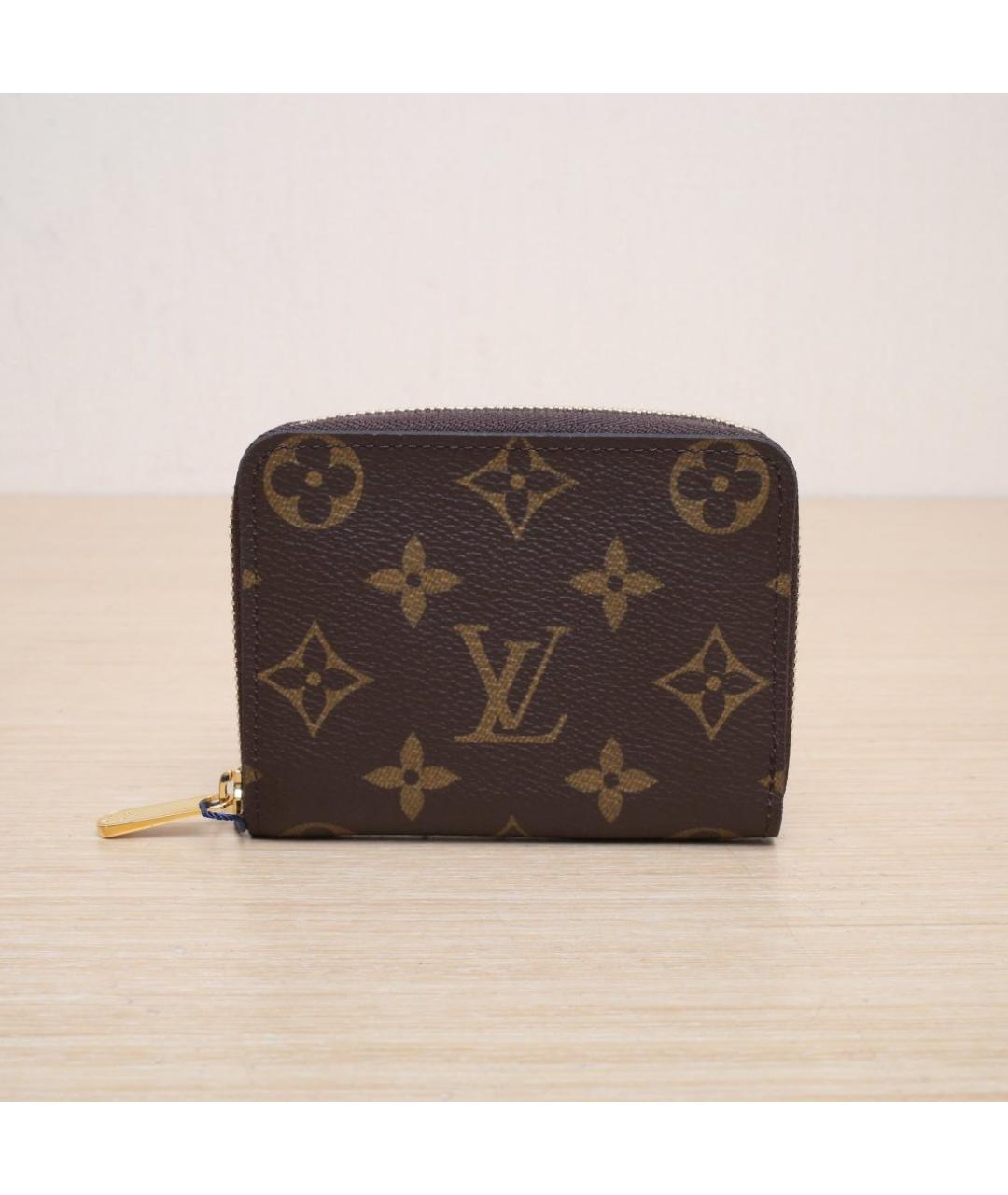 LOUIS VUITTON Коричневый кожаный кошелек, фото 3