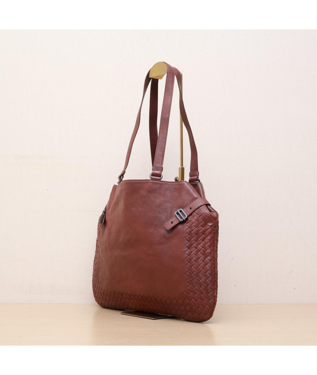 BOTTEGA VENETA Красная кожаная сумка через плечо, фото 4
