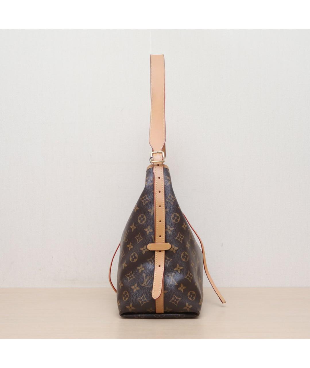 LOUIS VUITTON Коричневая кожаная сумка через плечо, фото 5