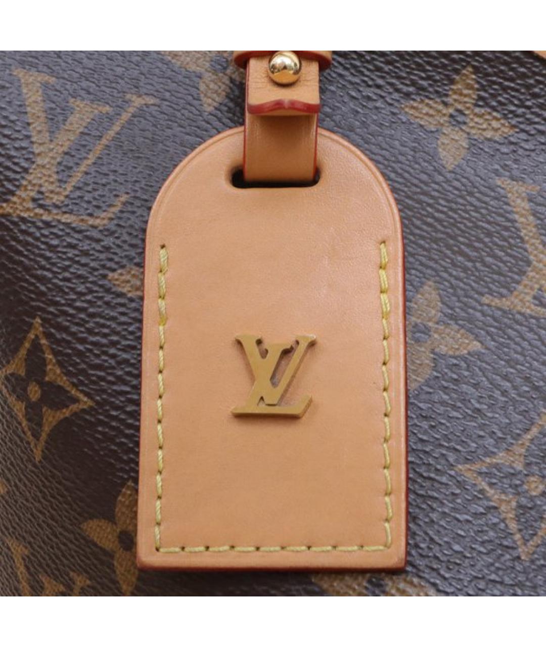 LOUIS VUITTON Коричневая кожаная сумка через плечо, фото 8