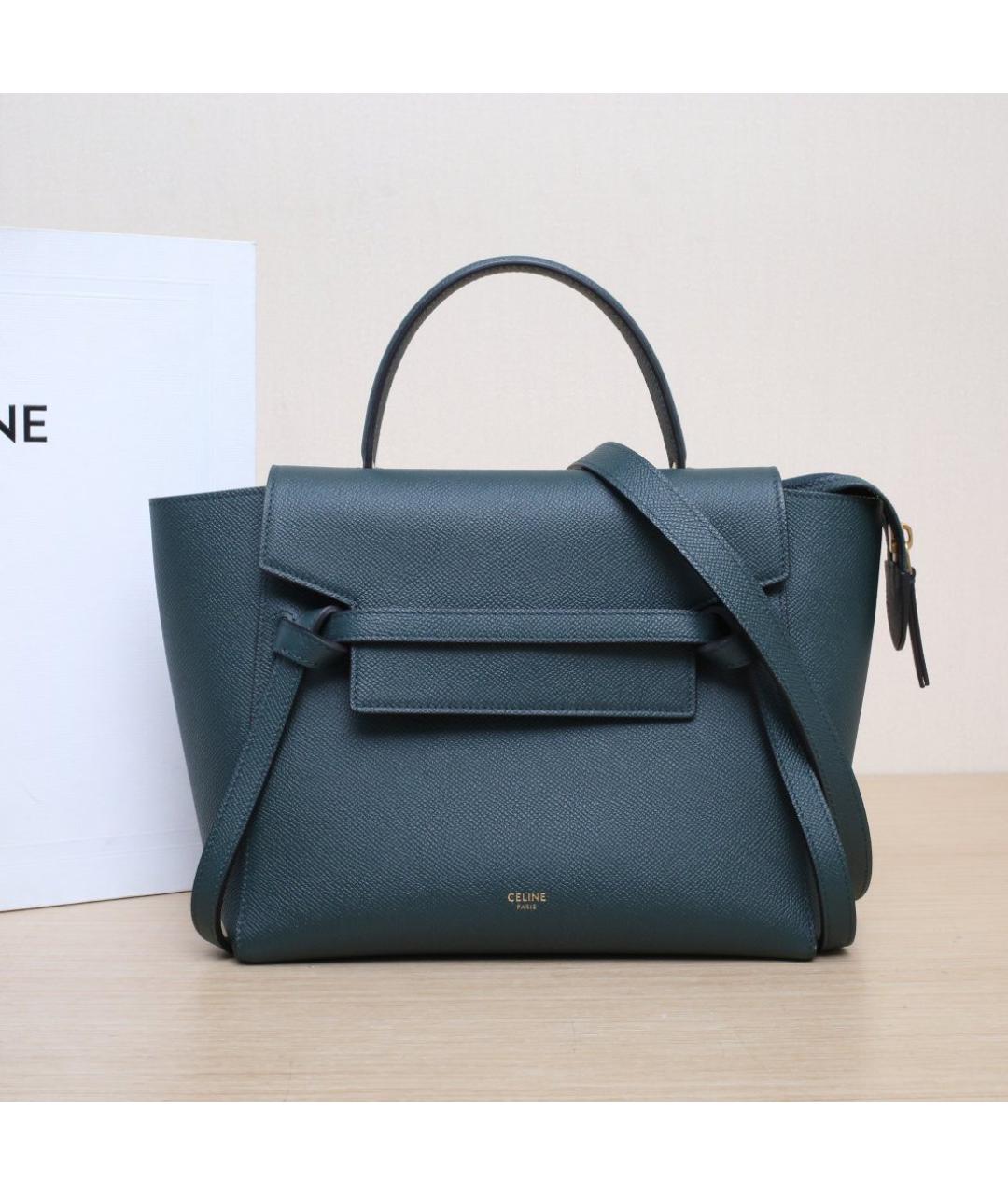 CELINE Темно-синяя кожаная сумка через плечо, фото 2