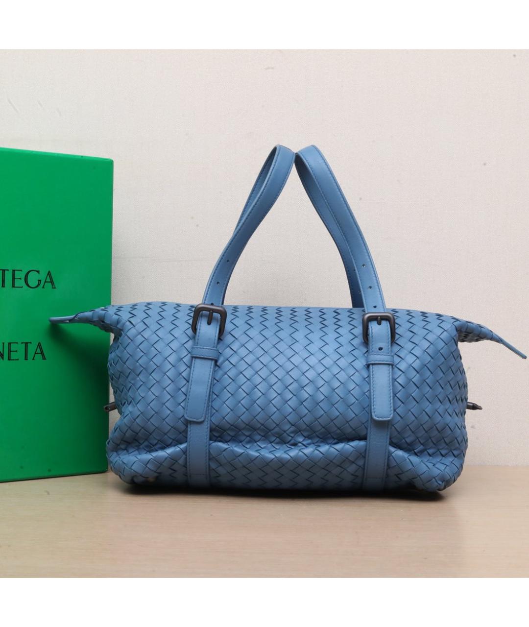 BOTTEGA VENETA Синяя кожаная сумка через плечо, фото 2