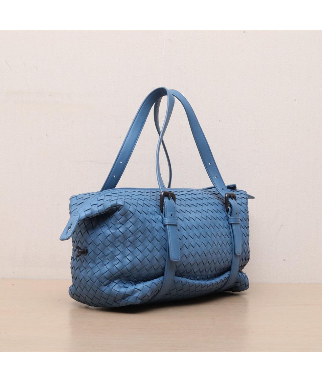 BOTTEGA VENETA Синяя кожаная сумка через плечо, фото 6