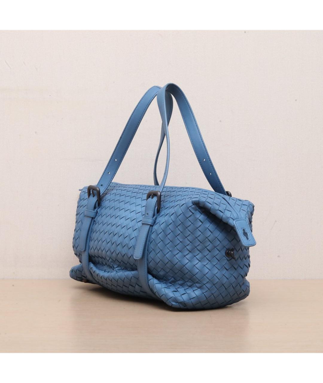 BOTTEGA VENETA Синяя кожаная сумка через плечо, фото 4