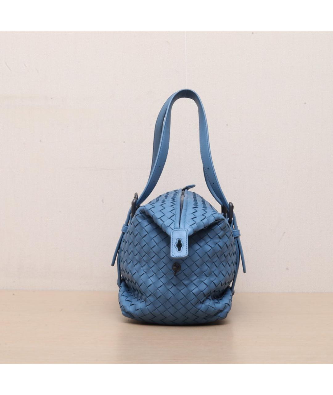 BOTTEGA VENETA Синяя кожаная сумка через плечо, фото 5