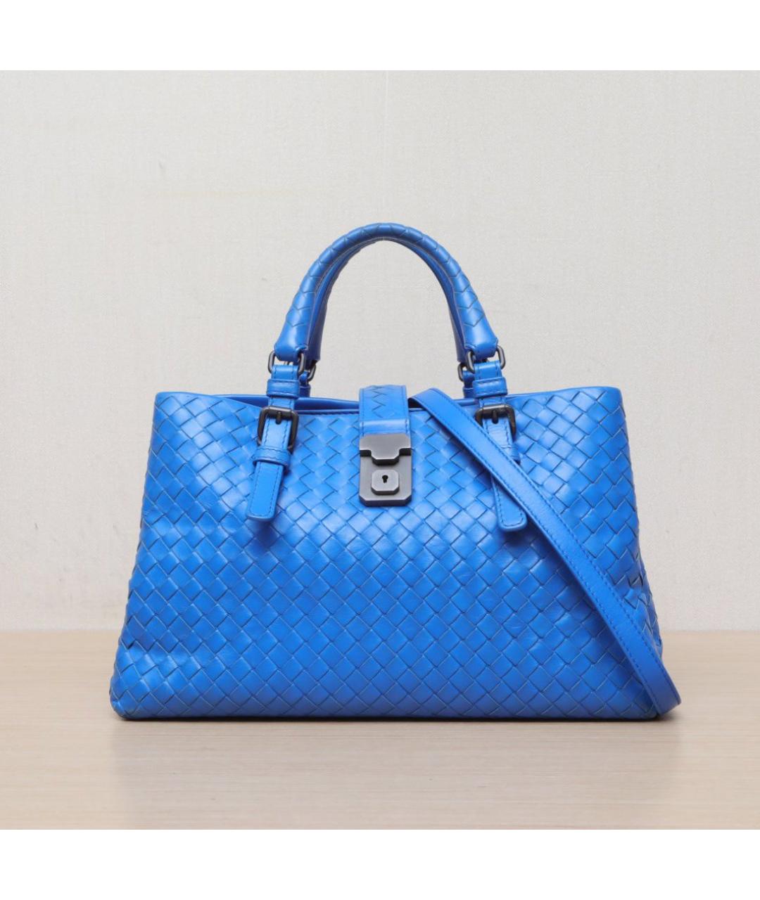 BOTTEGA VENETA Синяя кожаная сумка через плечо, фото 3