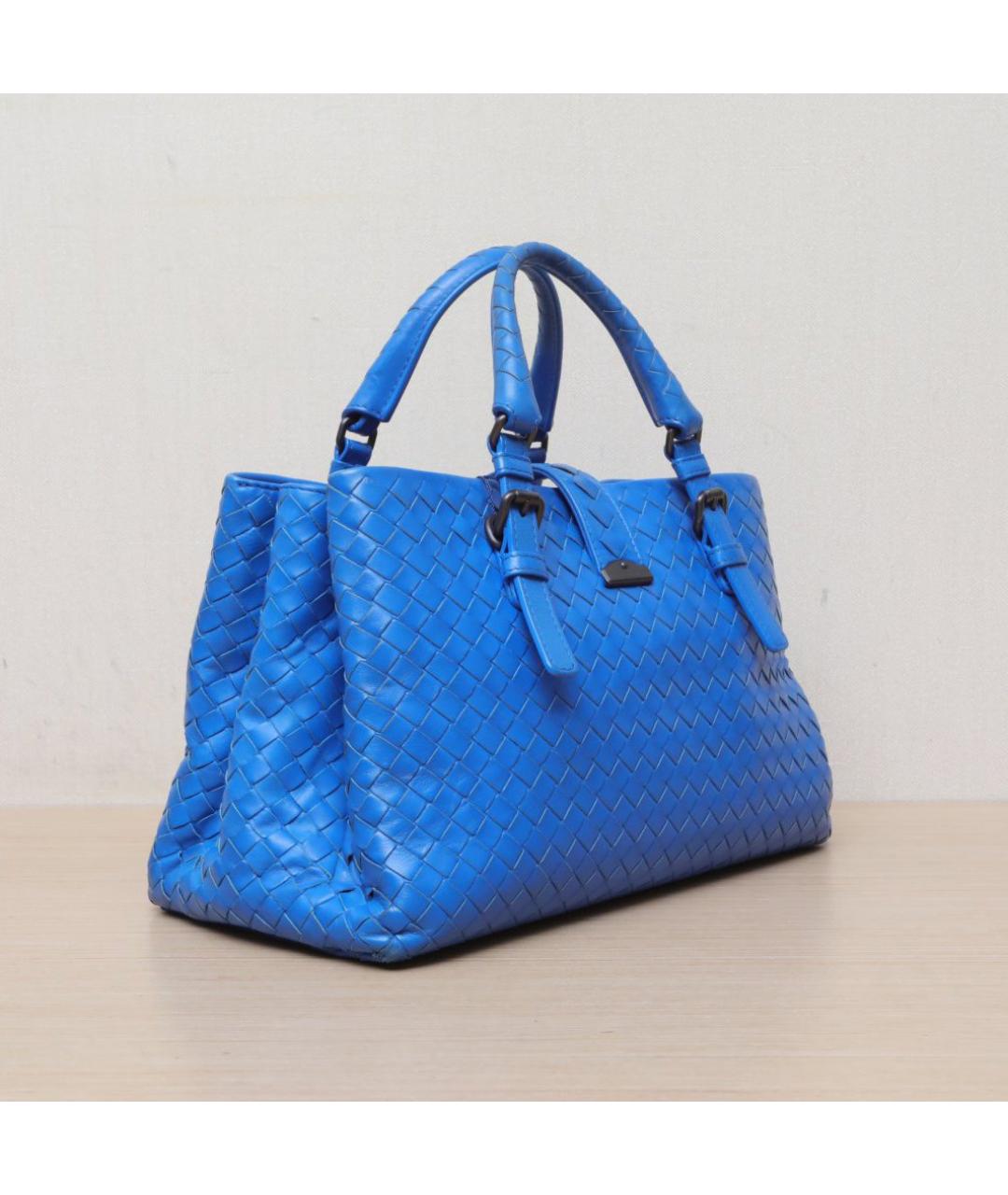 BOTTEGA VENETA Синяя кожаная сумка через плечо, фото 6