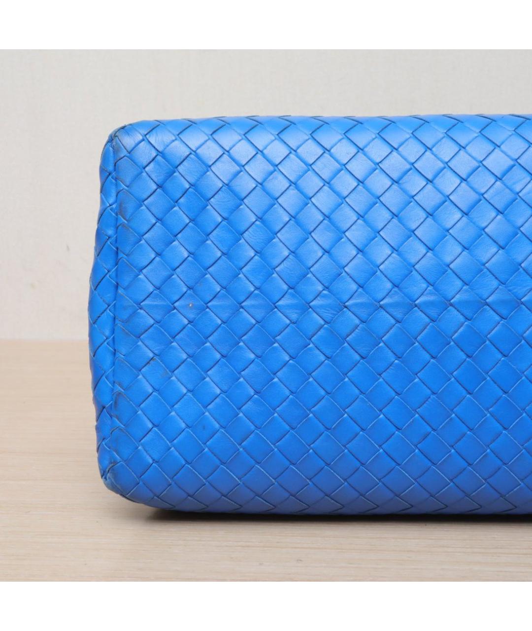BOTTEGA VENETA Синяя кожаная сумка через плечо, фото 9