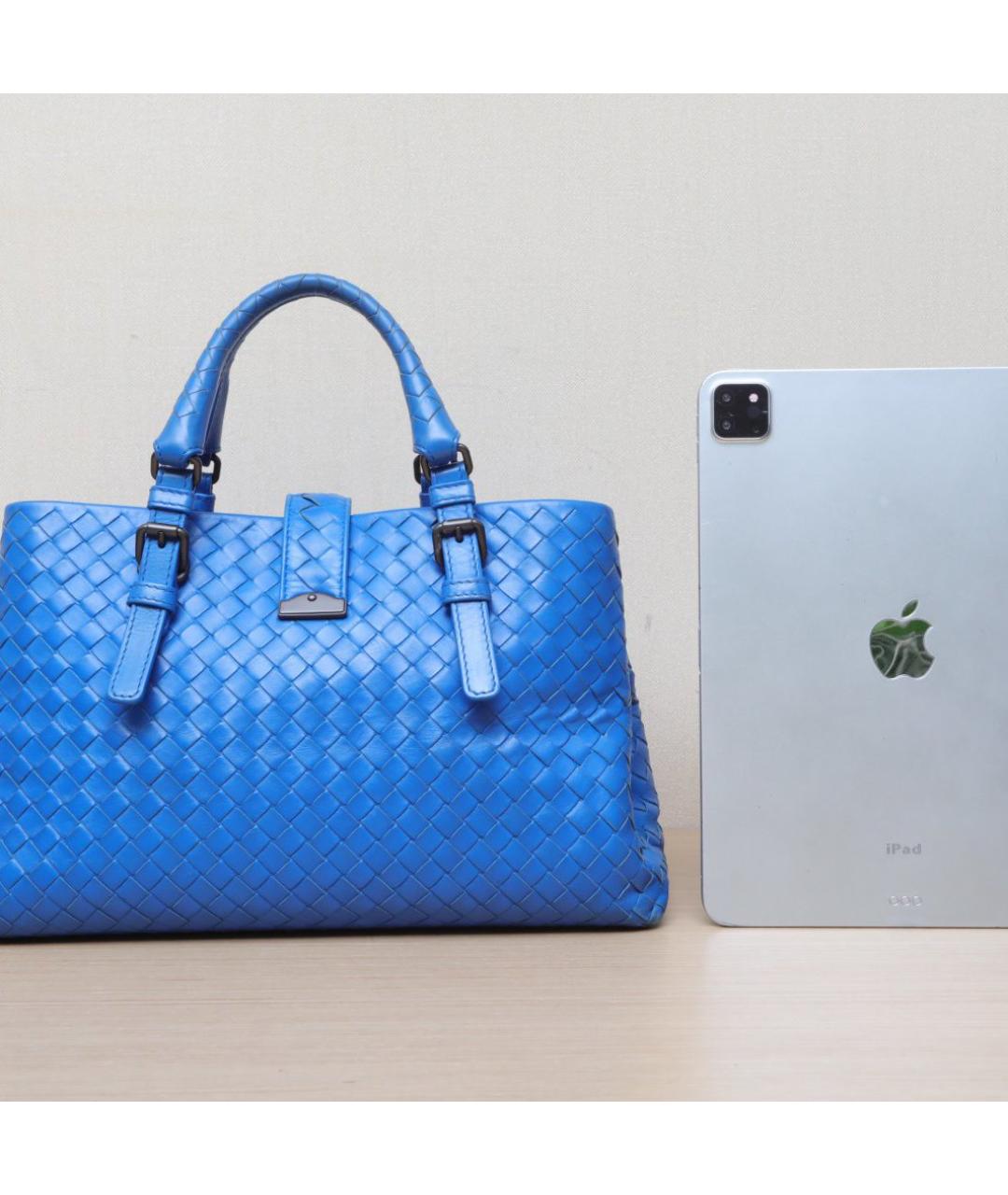 BOTTEGA VENETA Синяя кожаная сумка через плечо, фото 7