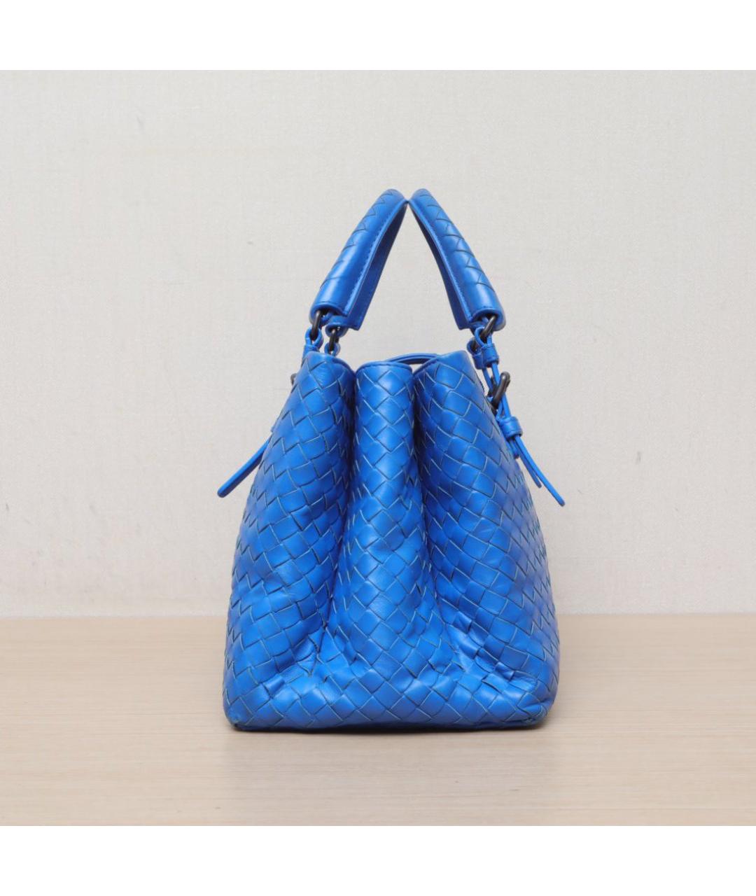 BOTTEGA VENETA Синяя кожаная сумка через плечо, фото 5