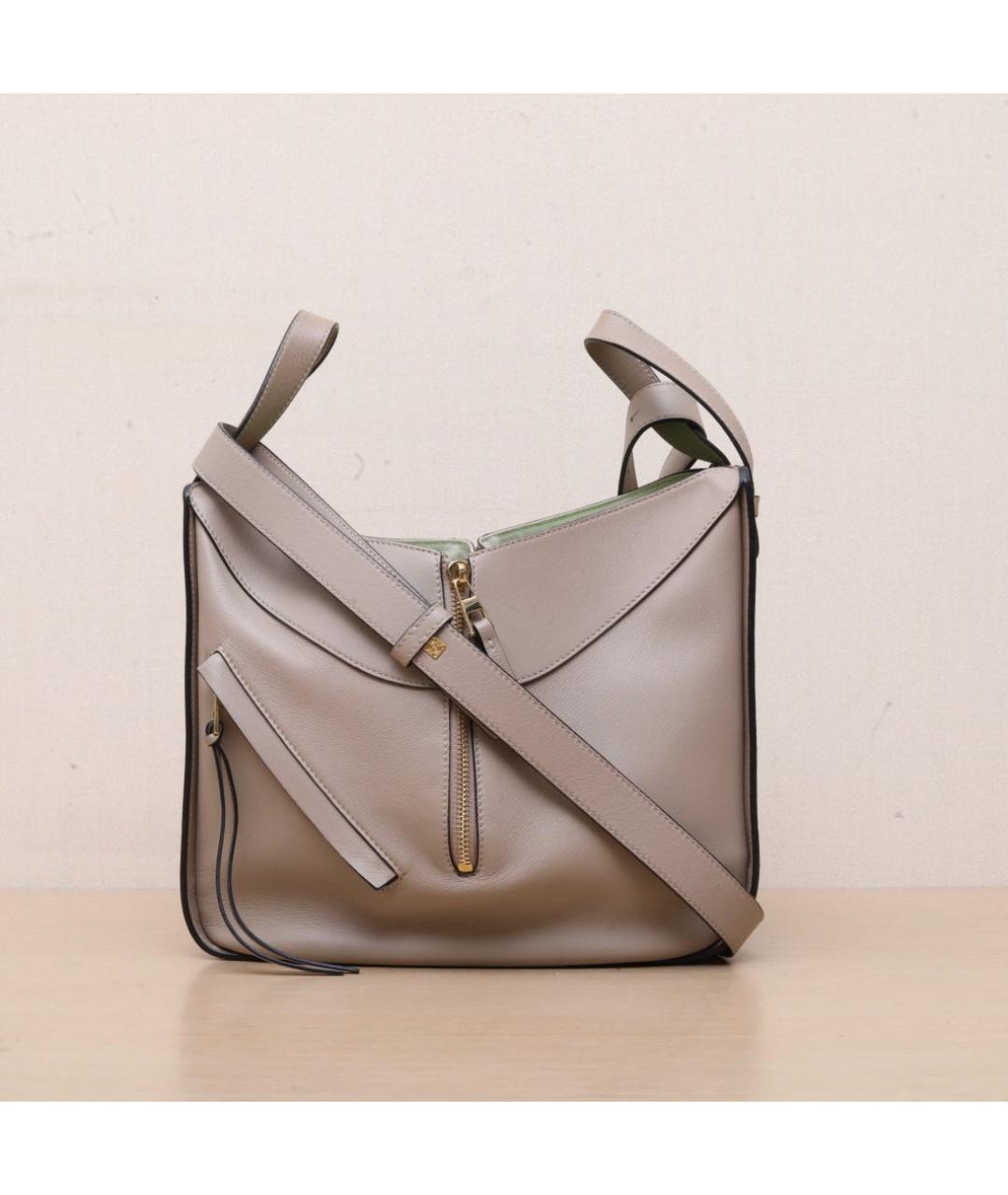 LOEWE Бежевая кожаная сумка через плечо, фото 3