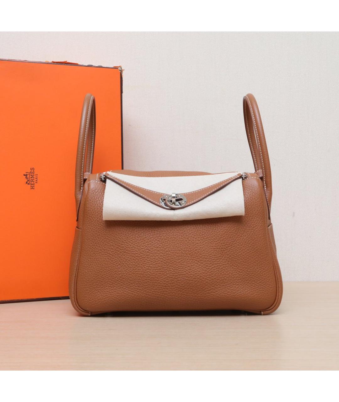 HERMES Коричневая кожаная сумка тоут, фото 2