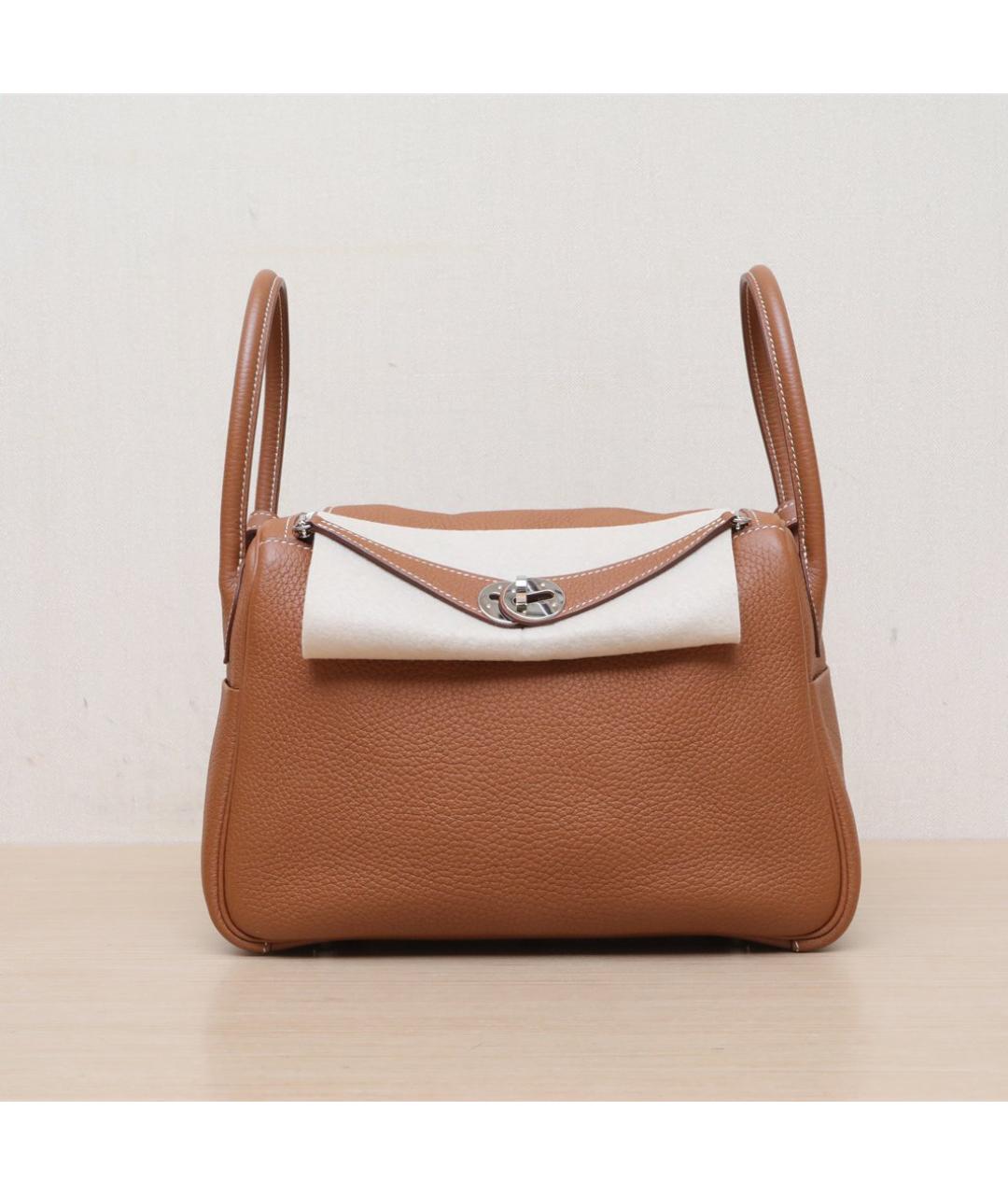 HERMES Коричневая кожаная сумка тоут, фото 3