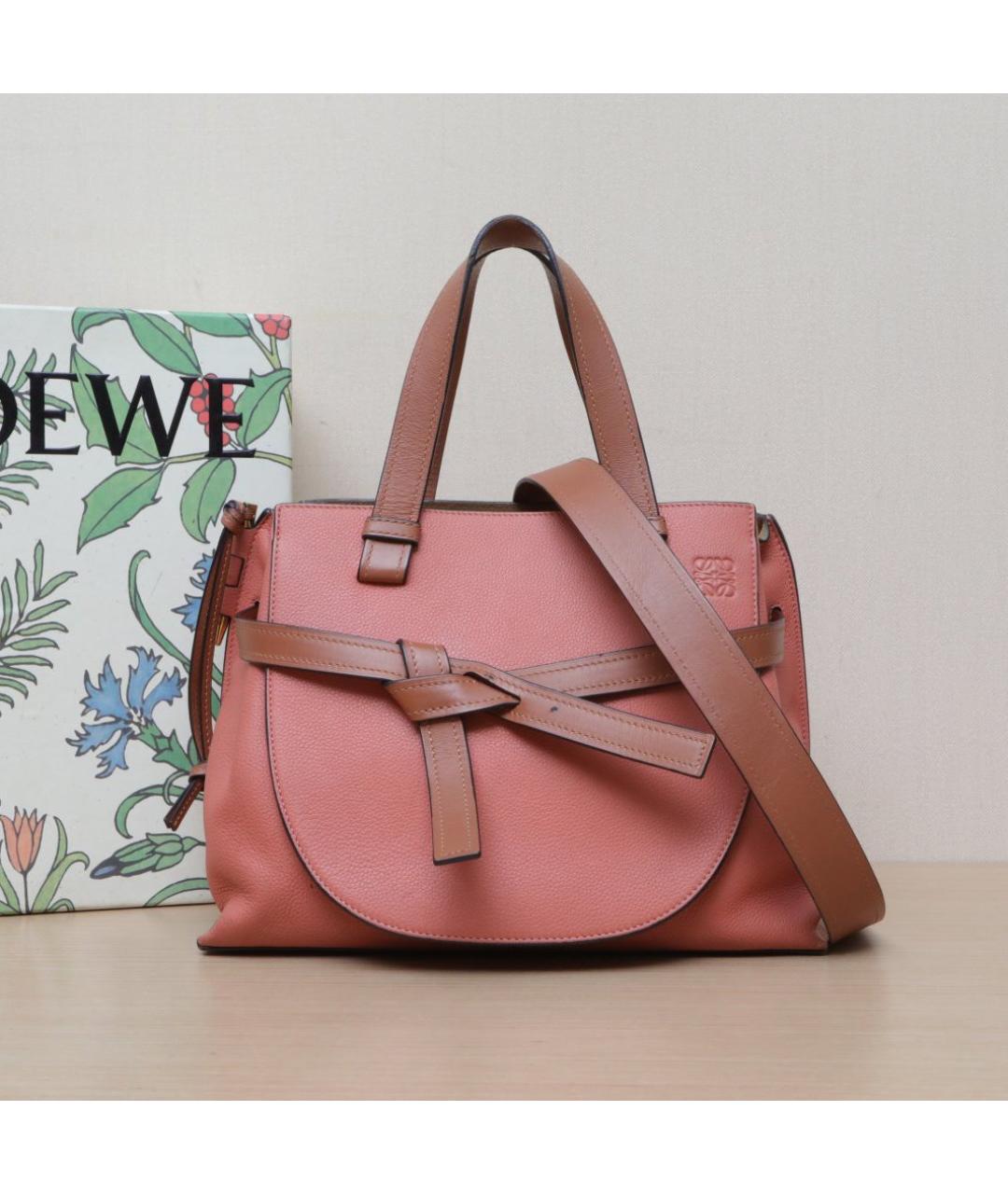LOEWE Коралловая кожаная сумка через плечо, фото 2