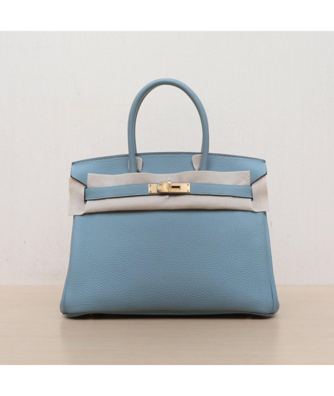 HERMES Голубая кожаная сумка через плечо, фото 3