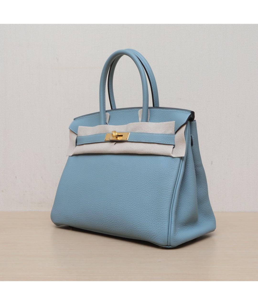 HERMES Голубая кожаная сумка через плечо, фото 4