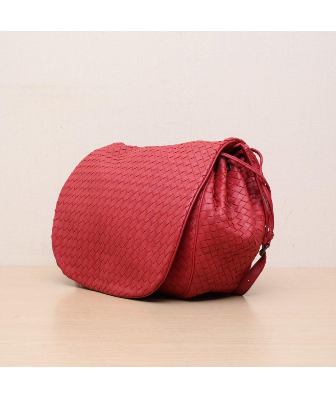 BOTTEGA VENETA Красная кожаная сумка через плечо, фото 4