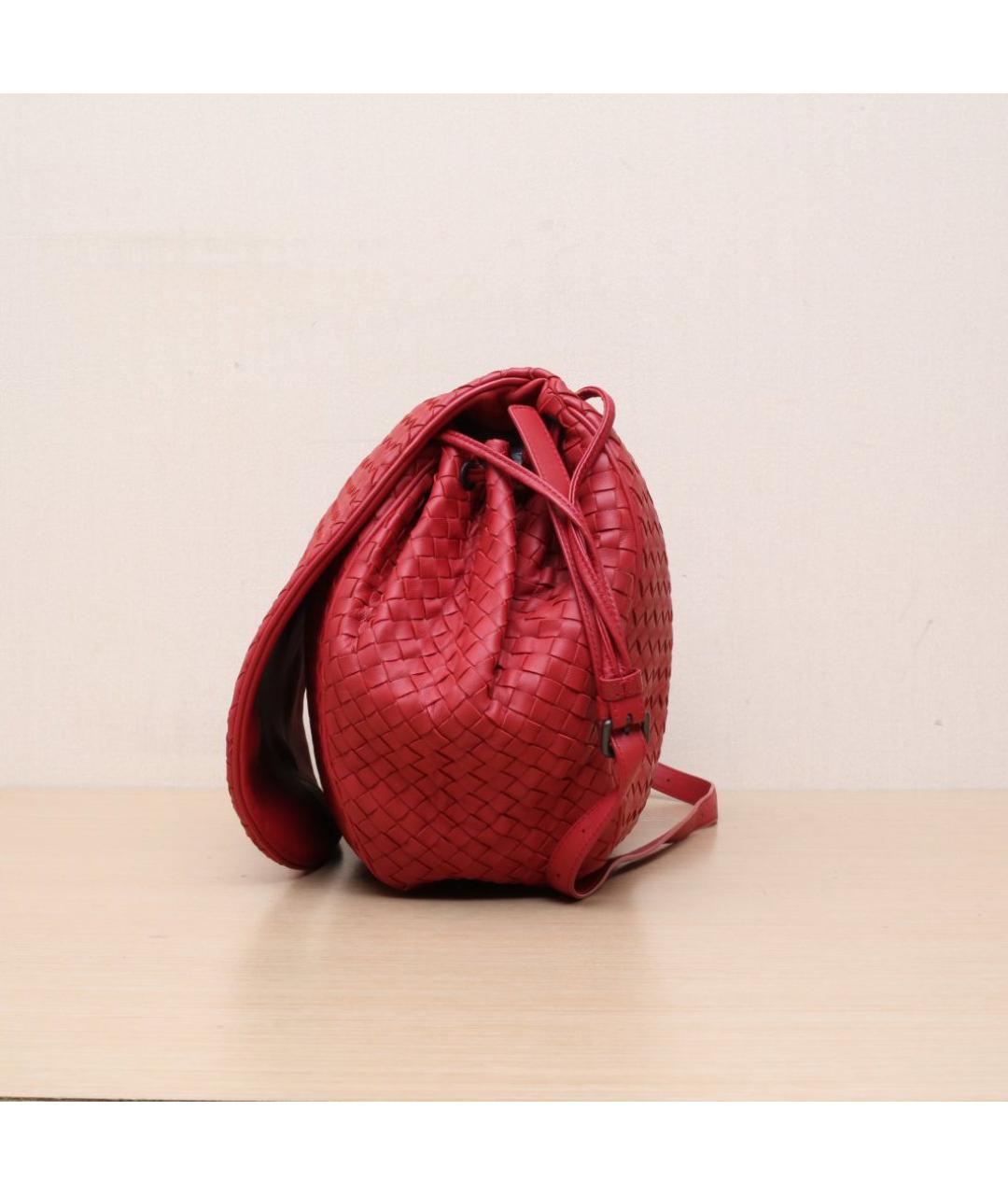 BOTTEGA VENETA Красная кожаная сумка через плечо, фото 5