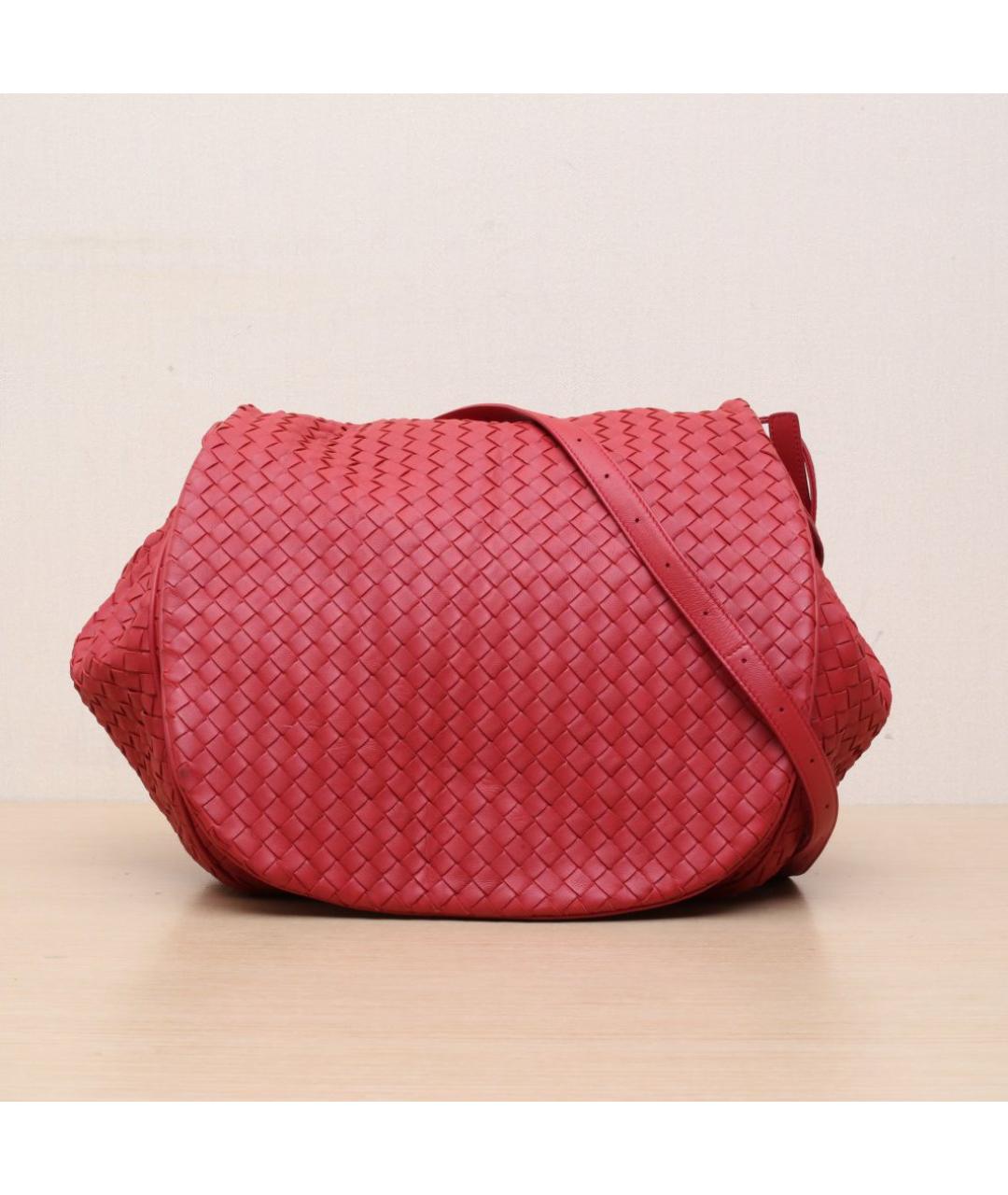 BOTTEGA VENETA Красная кожаная сумка через плечо, фото 3