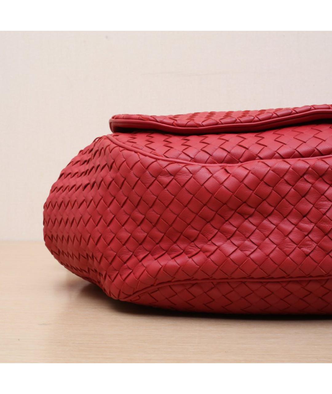 BOTTEGA VENETA Красная кожаная сумка через плечо, фото 9