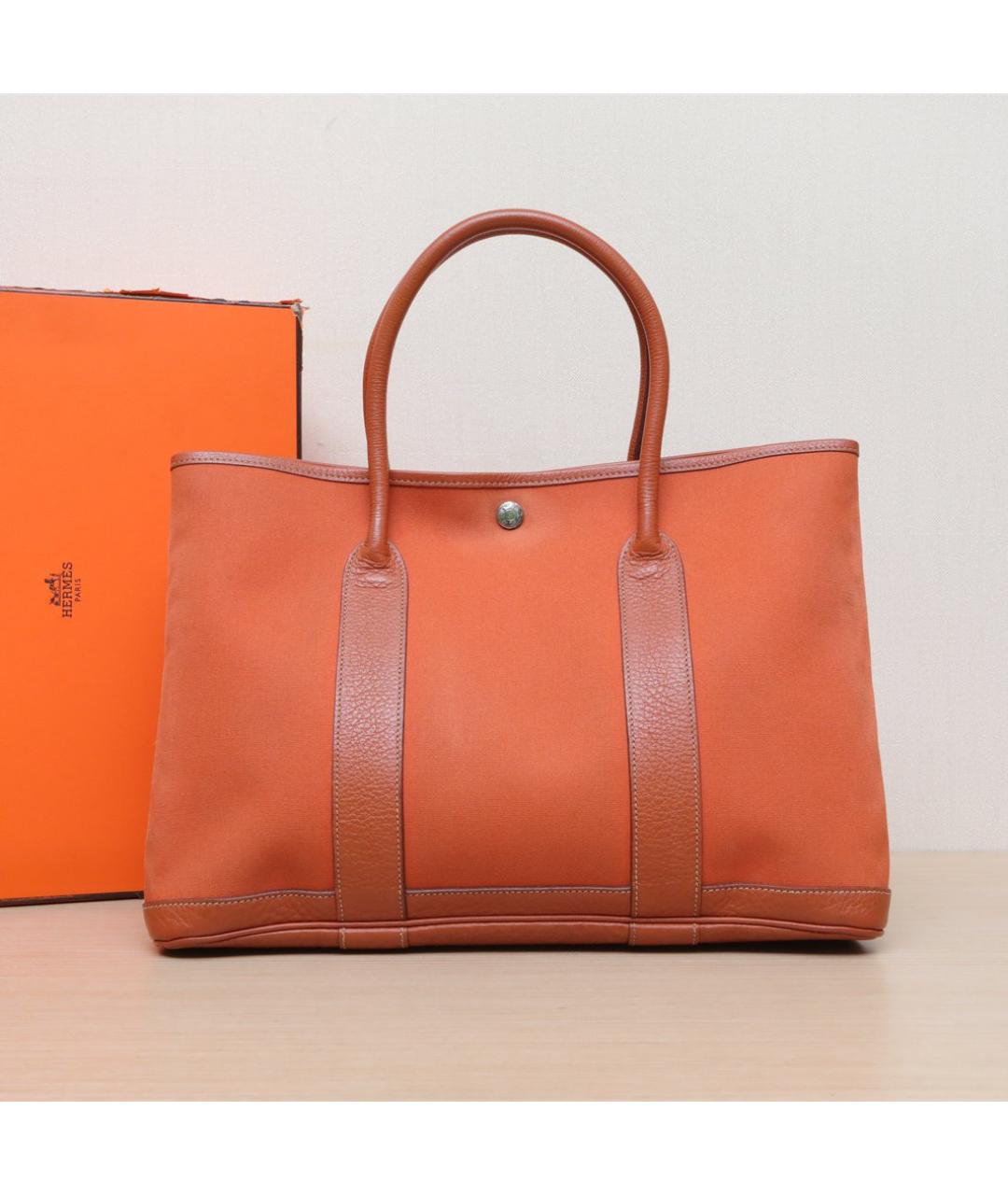 HERMES Оранжевая сумка тоут, фото 2