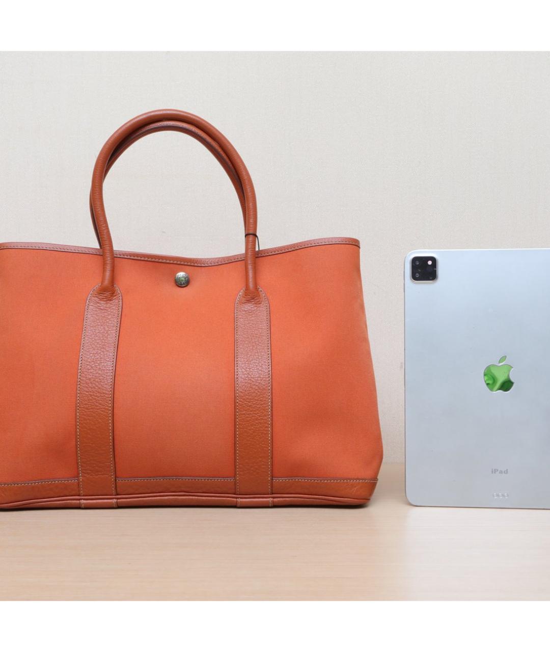 HERMES Оранжевая сумка тоут, фото 7