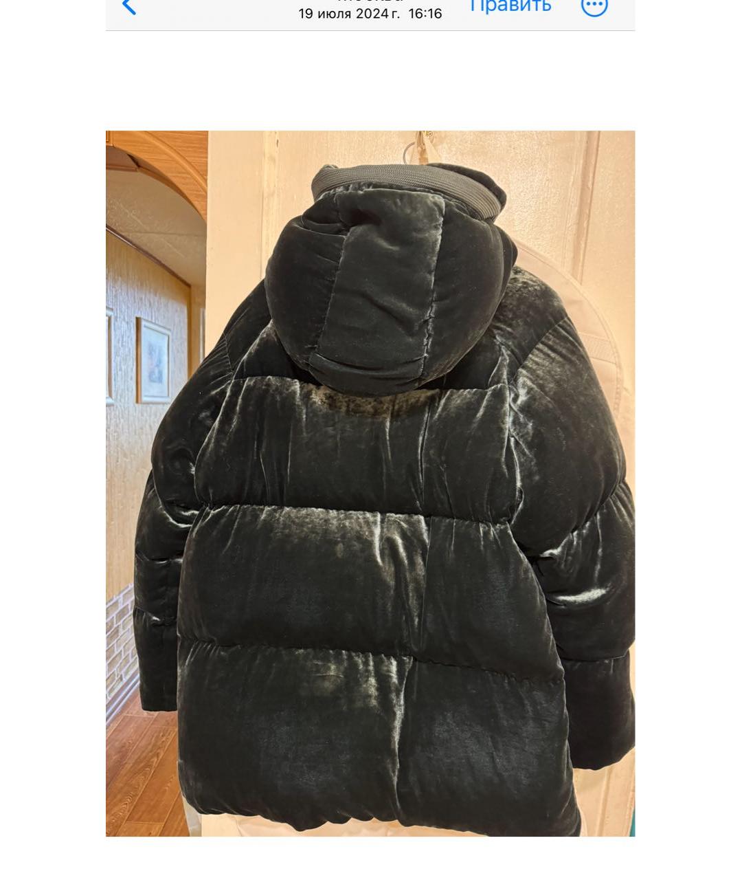 MONCLER Зеленый бархатный пуховик, фото 2