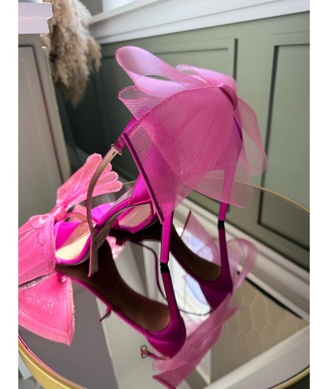 JIMMY CHOO Фуксия текстильные босоножки, фото 5