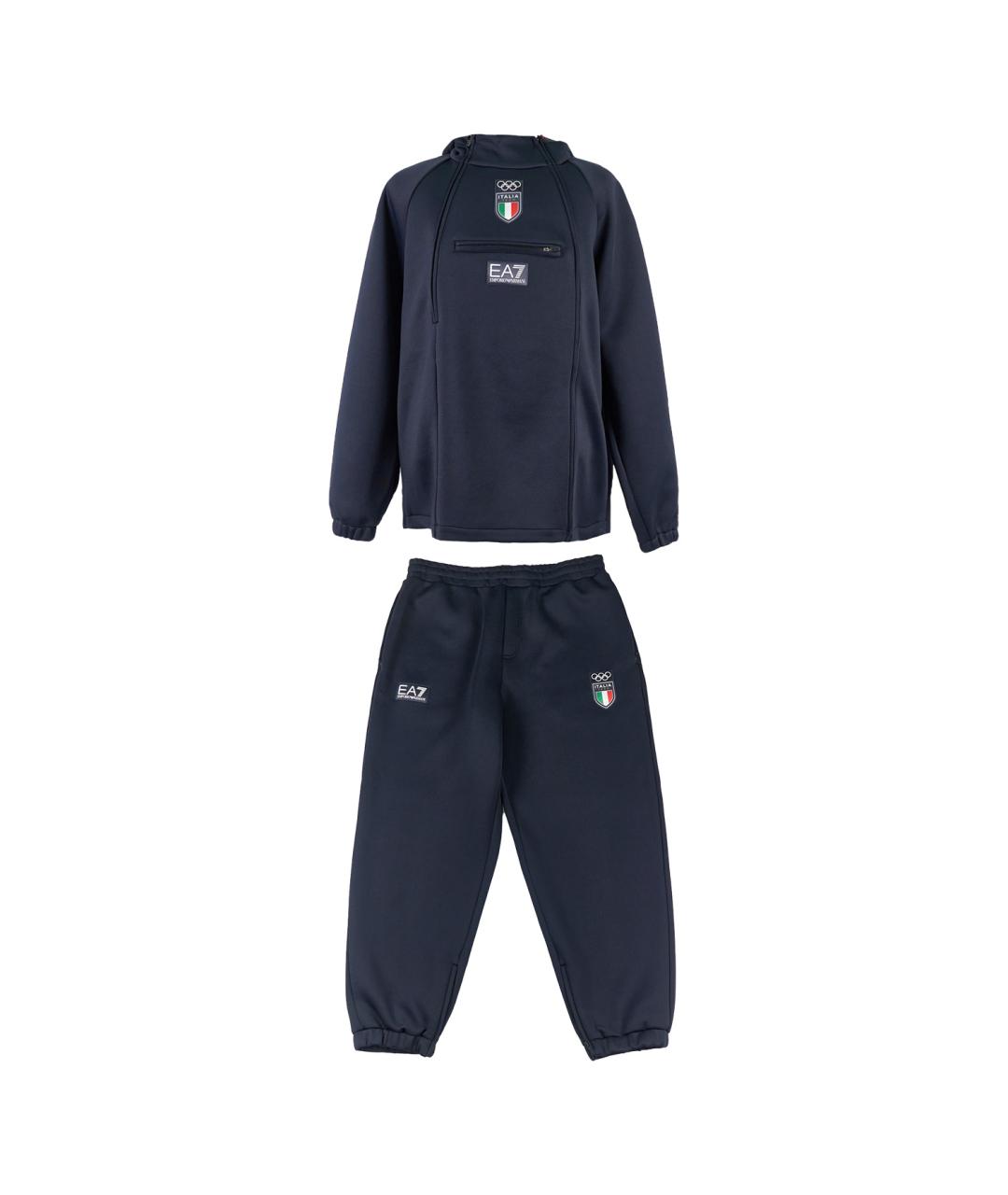 EMPORIO ARMANI Черный полиэстеровый спортивный костюм, фото 1