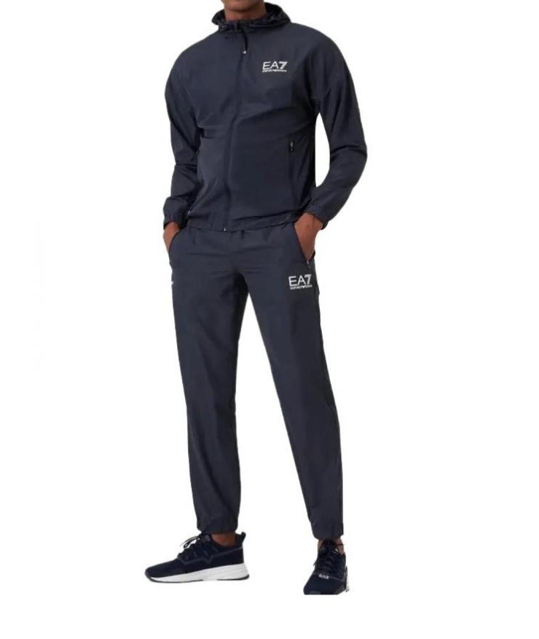 EMPORIO ARMANI Темно-синий полиэстеровый спортивный костюм, фото 3