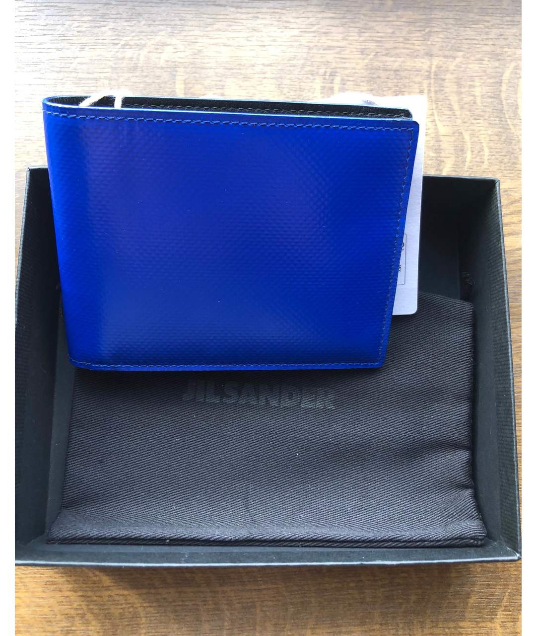 JIL SANDER Синий кожаный кошелек, фото 2