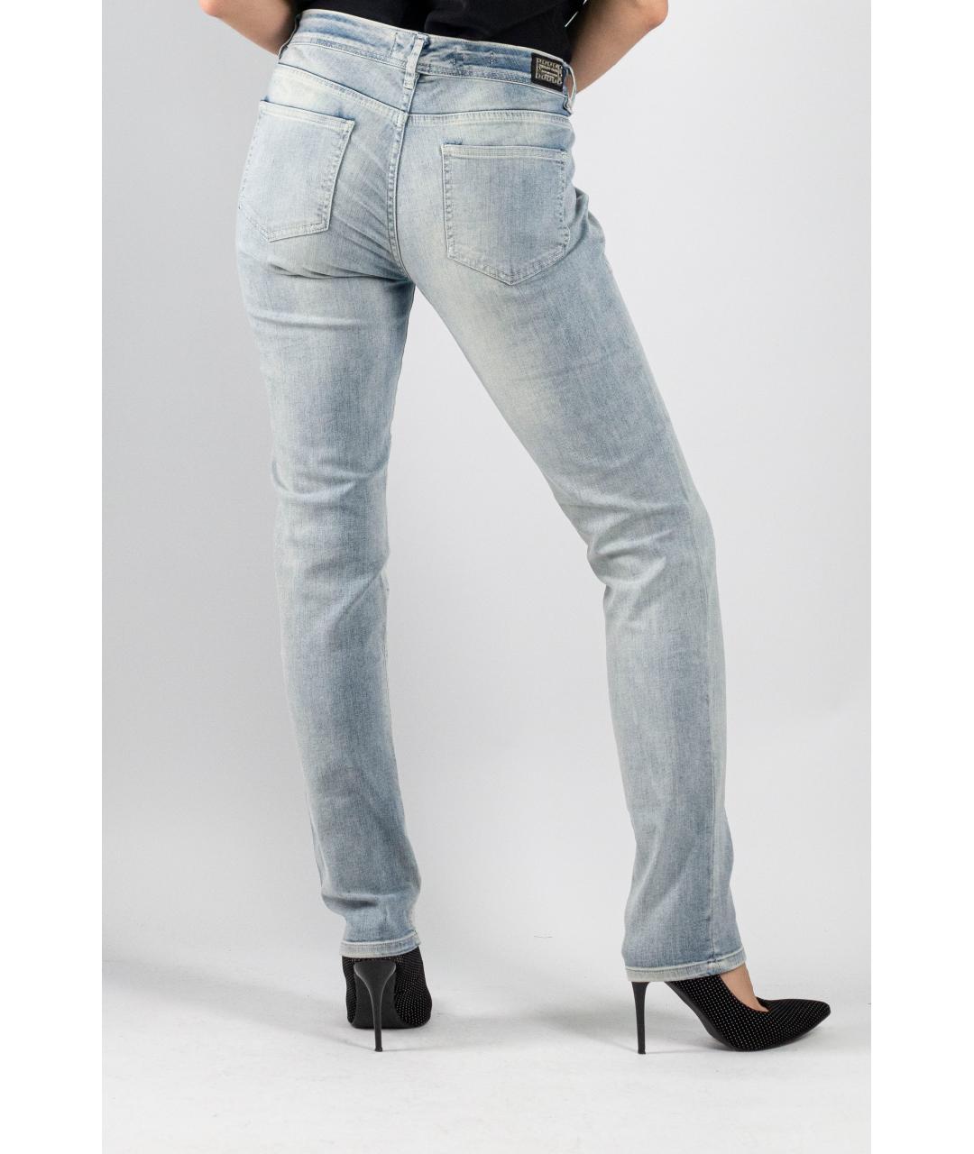PHILIPP PLEIN Голубые хлопко-эластановые джинсы слим, фото 2