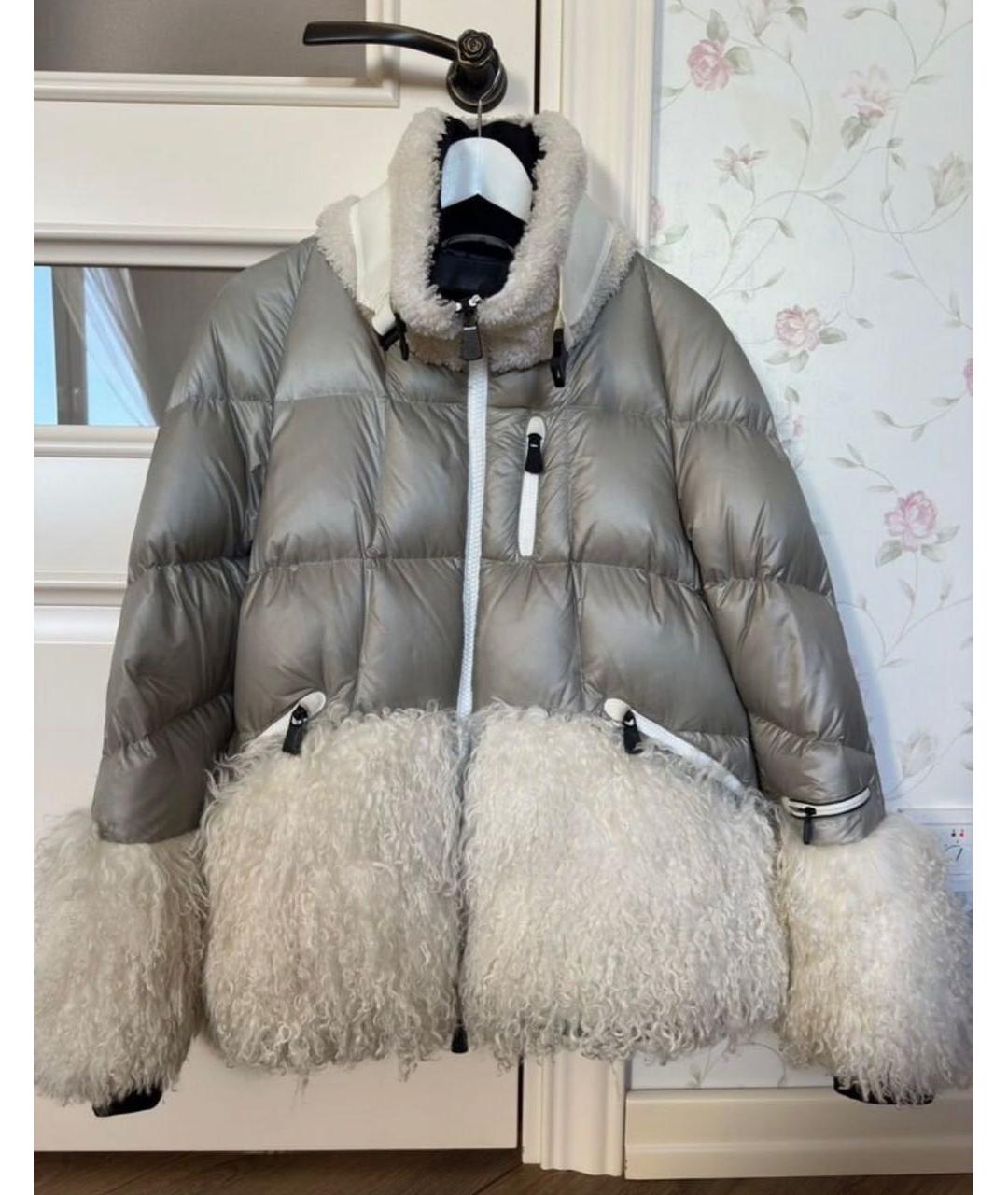 MONCLER Серебрянный пуховик, фото 9