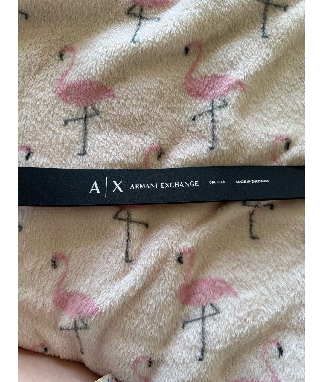 ARMANI EXCHANGE Черный кожаный ремень, фото 3