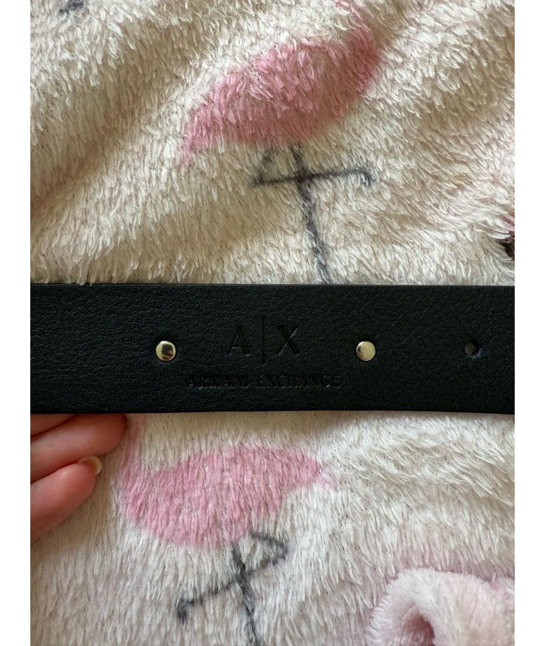 ARMANI EXCHANGE Черный кожаный ремень, фото 8