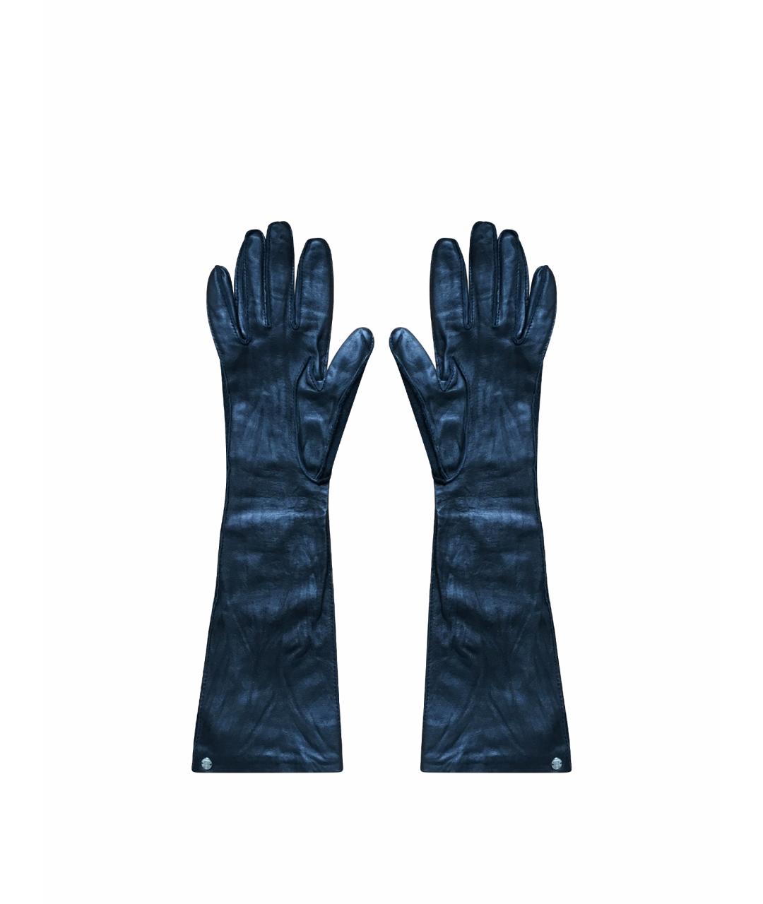 LANVIN Черные кожаные перчатки, фото 1