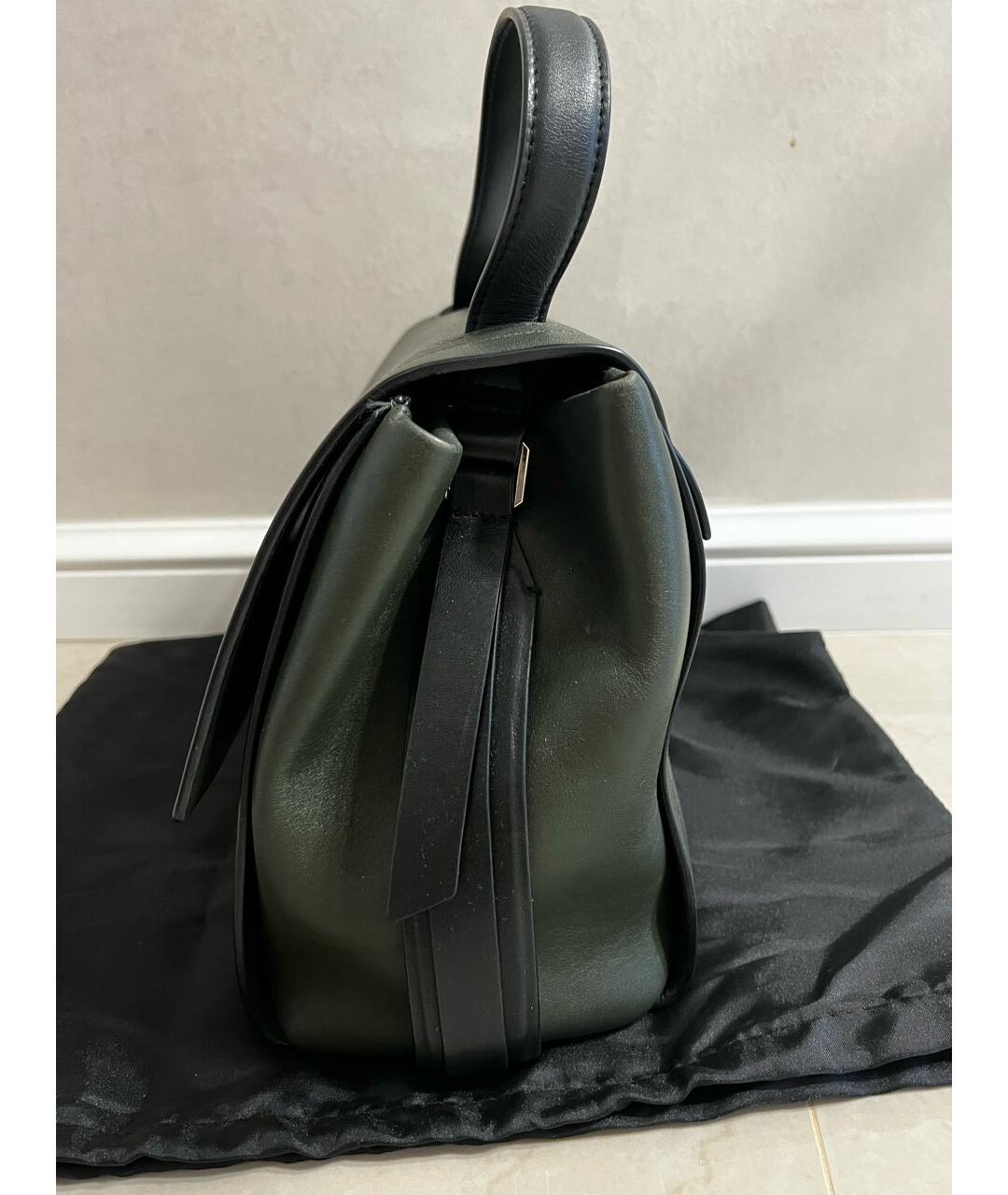 DKNY Зеленая кожаная сумка тоут, фото 2