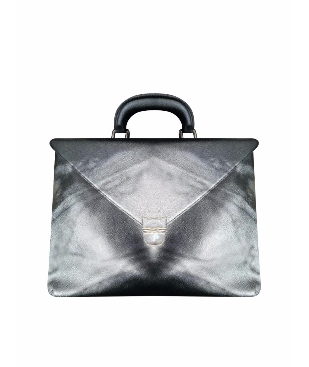 GIORGIO ARMANI Черный кожаный портфель, фото 1
