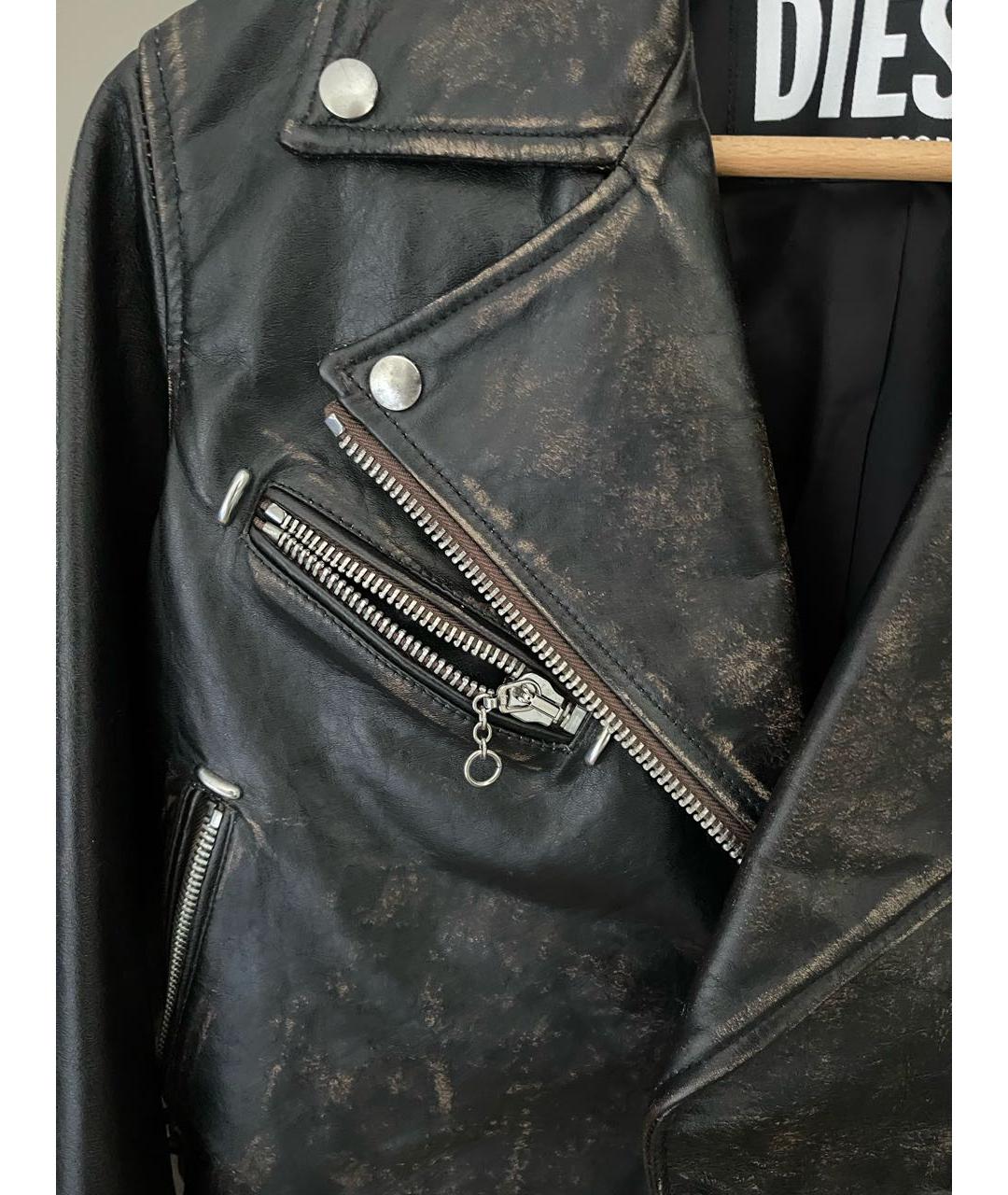DIESEL Коричневая кожаная куртка, фото 4
