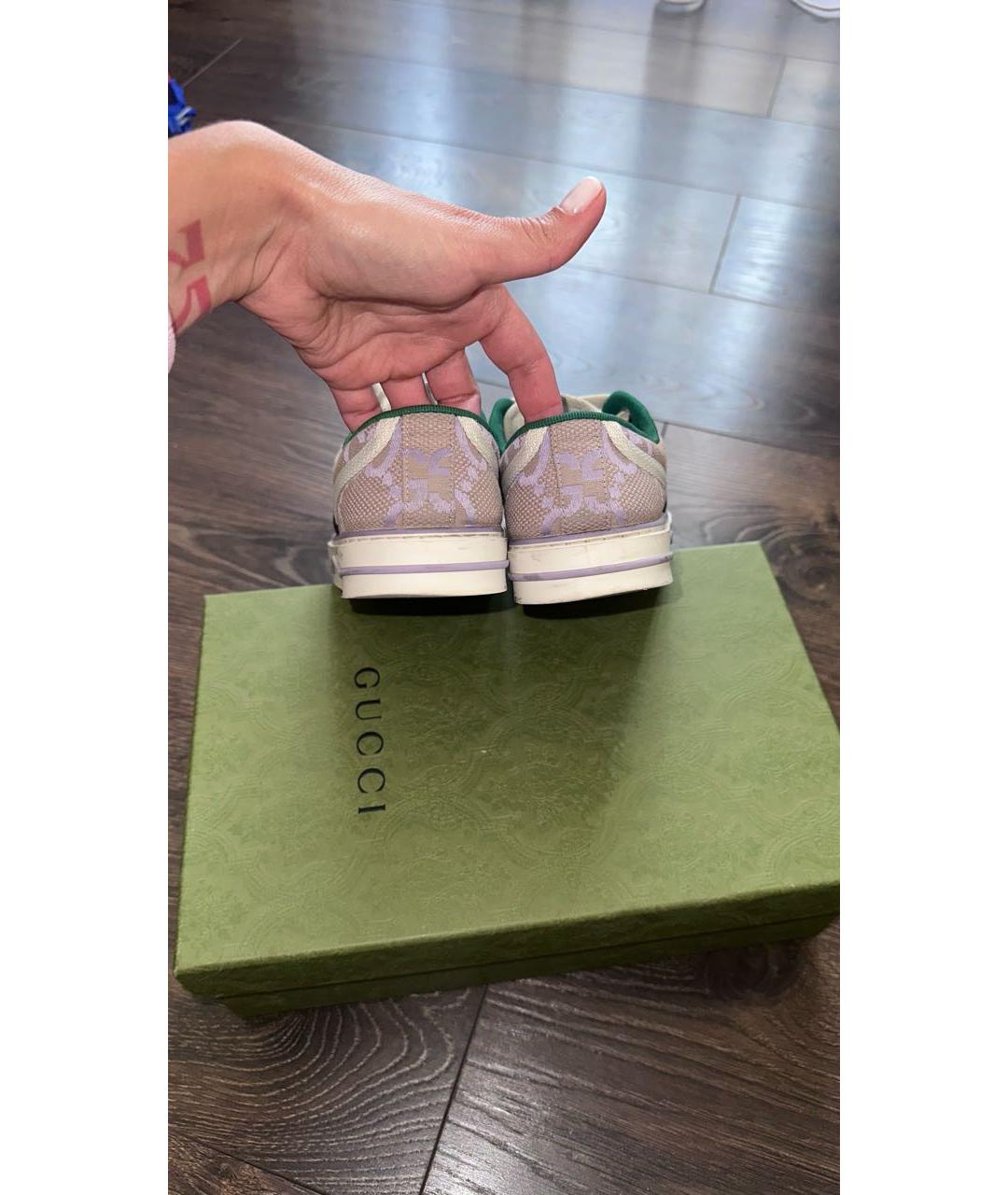 GUCCI Розовые текстильные кеды, фото 3