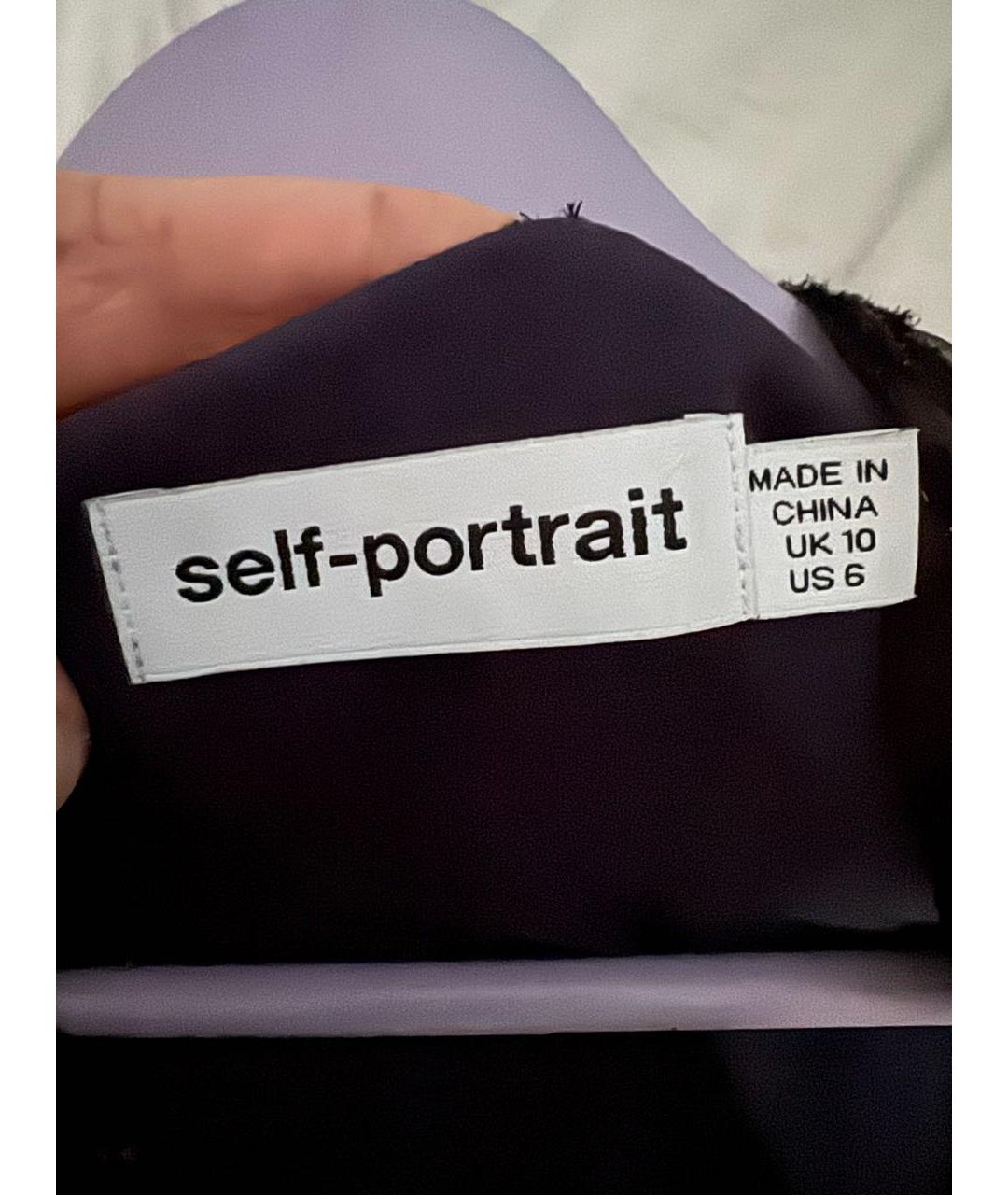 SELF-PORTRAIT Черное вискозное вечернее платье, фото 3